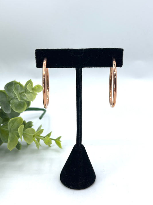 Round Wire Copper Hoop Earrings by Elaine Tahe, Navajo