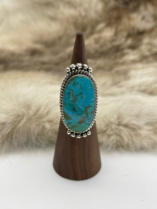 4.5 Kingman Turquoise Ring by Michael Yazzie, Navajo
