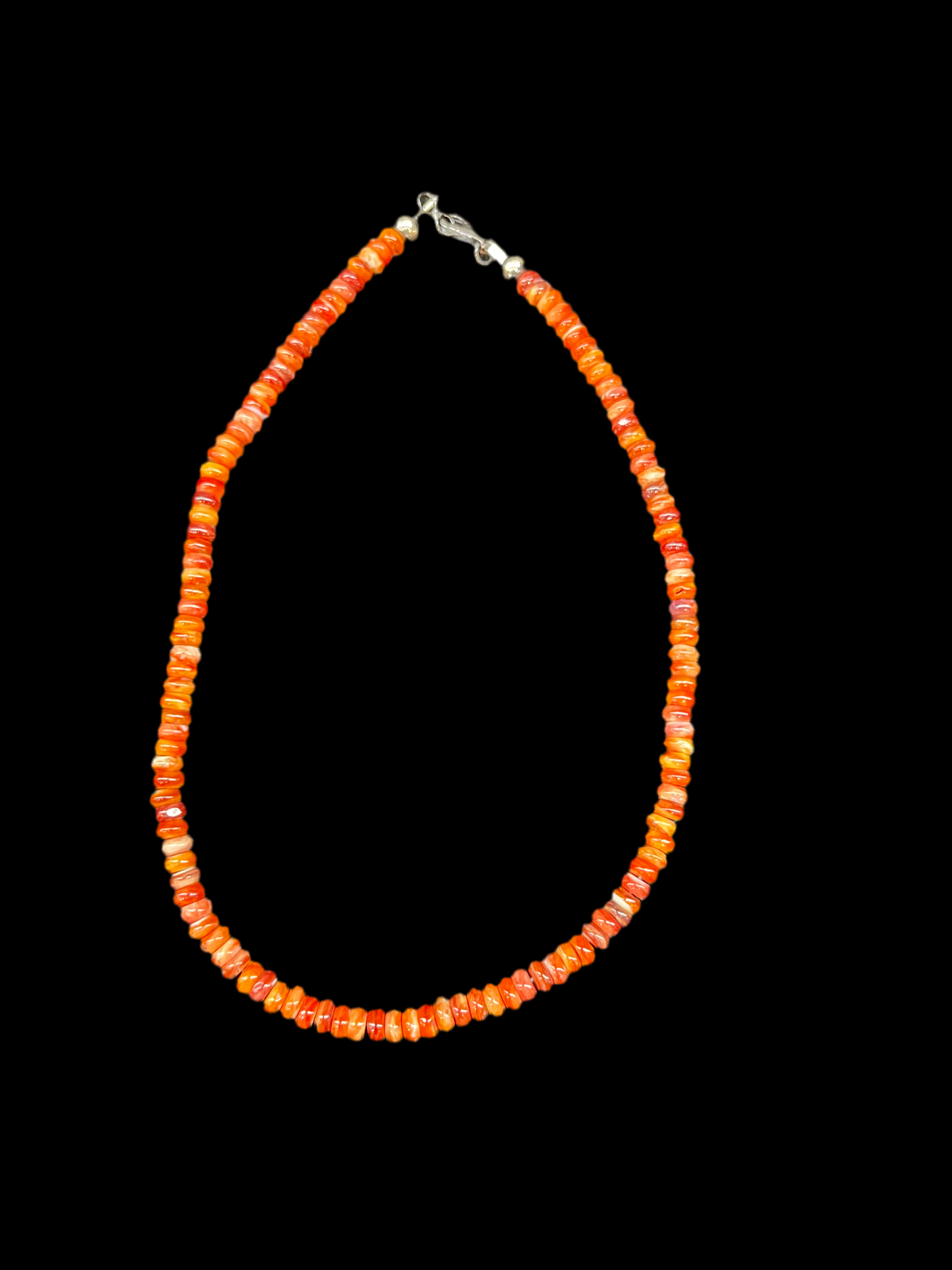 16" Dark Orange Spiny Oyster Shell Necklace