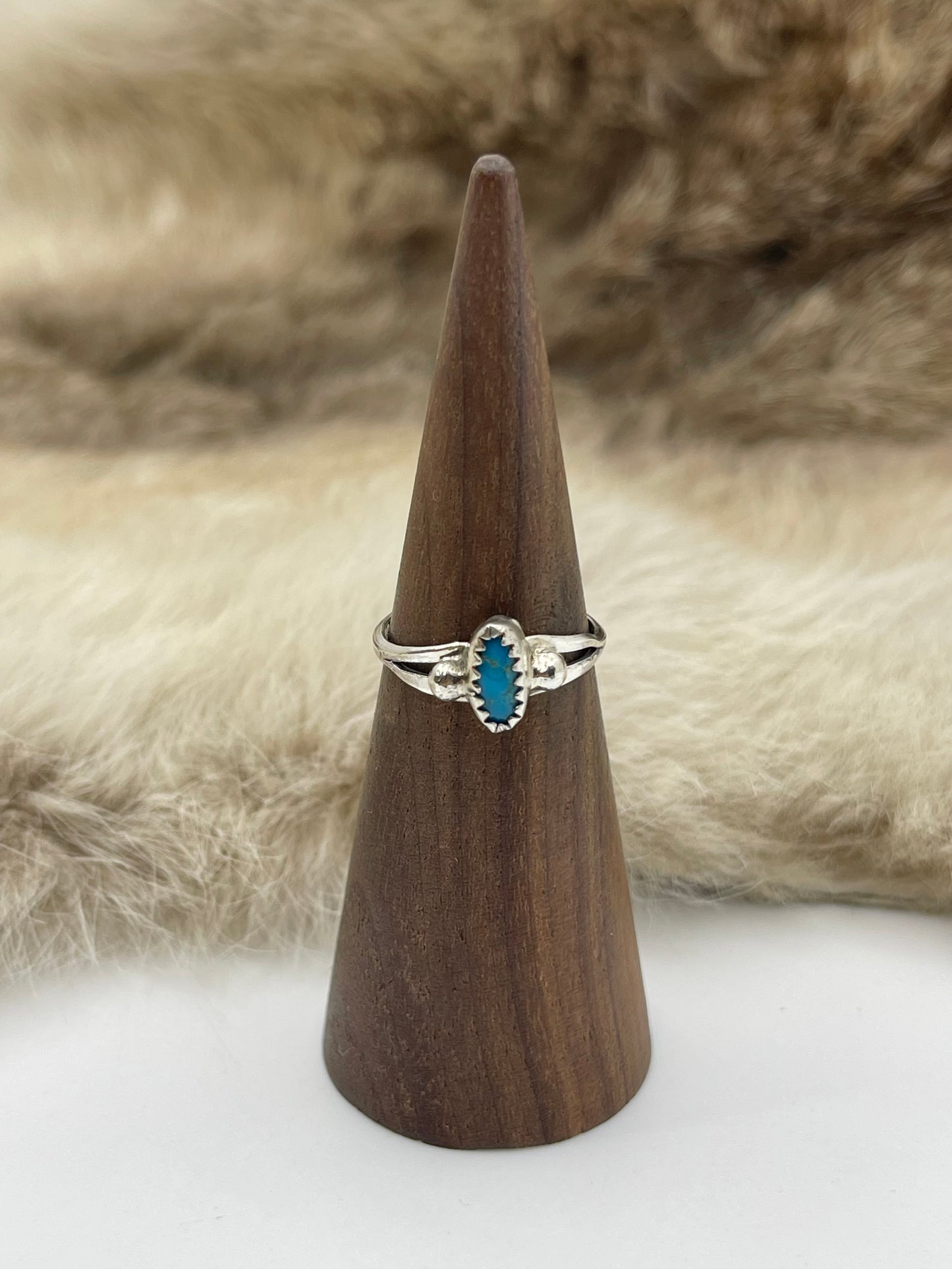6.5 Dainty Turquoise Ring by Robinson Martinez, Navajo