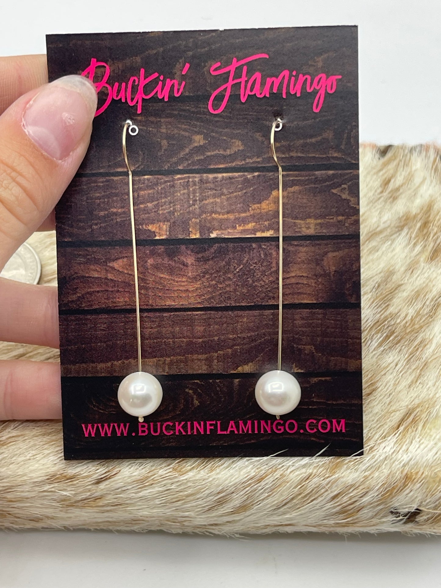 14K Gold Filled Dangle Earrings with Freshwater Pearls