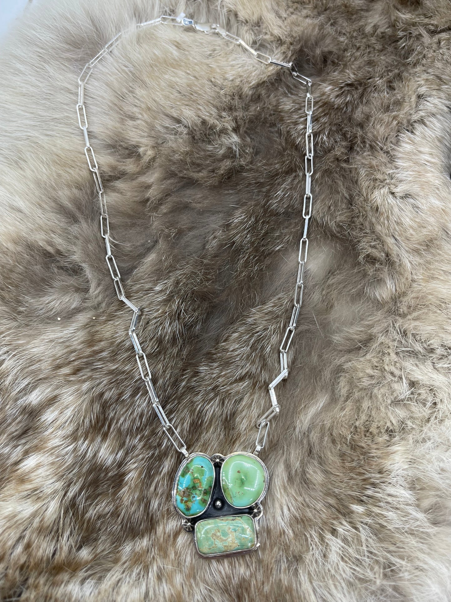 18" 3 Stone Sonoran Gold Turquoise Necklace