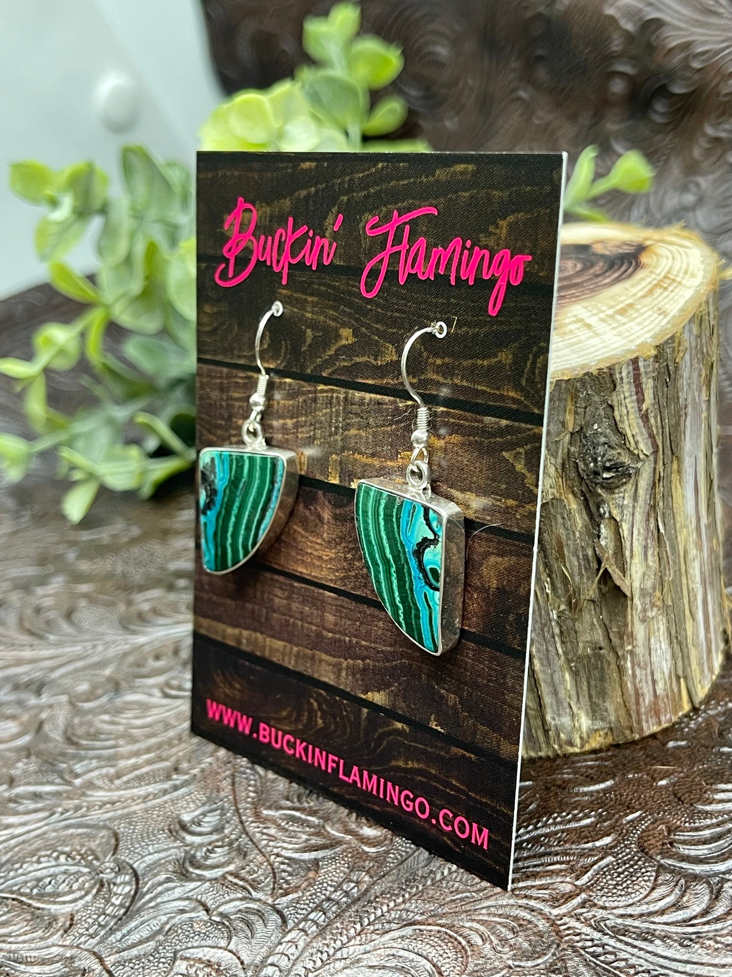 Malachite Dangle Earrings