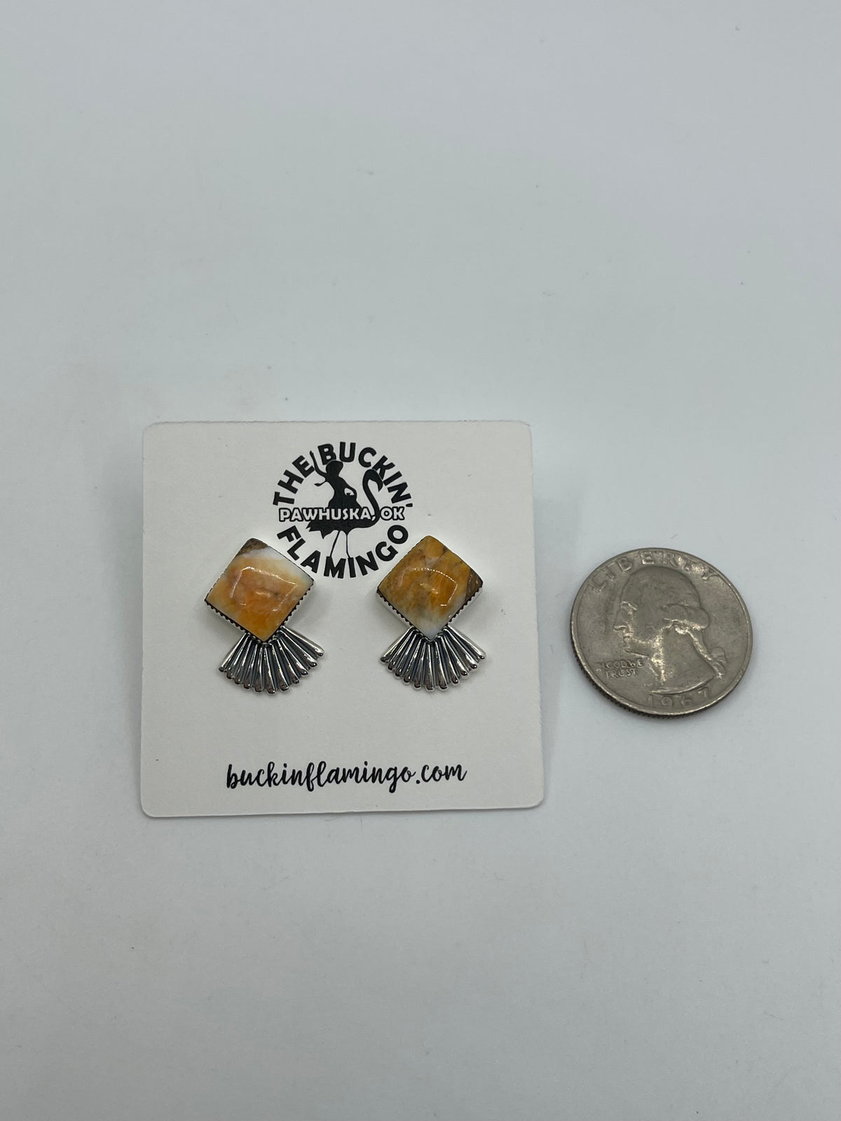 Orange Crush Earrings by Sadie Jim, Navajo