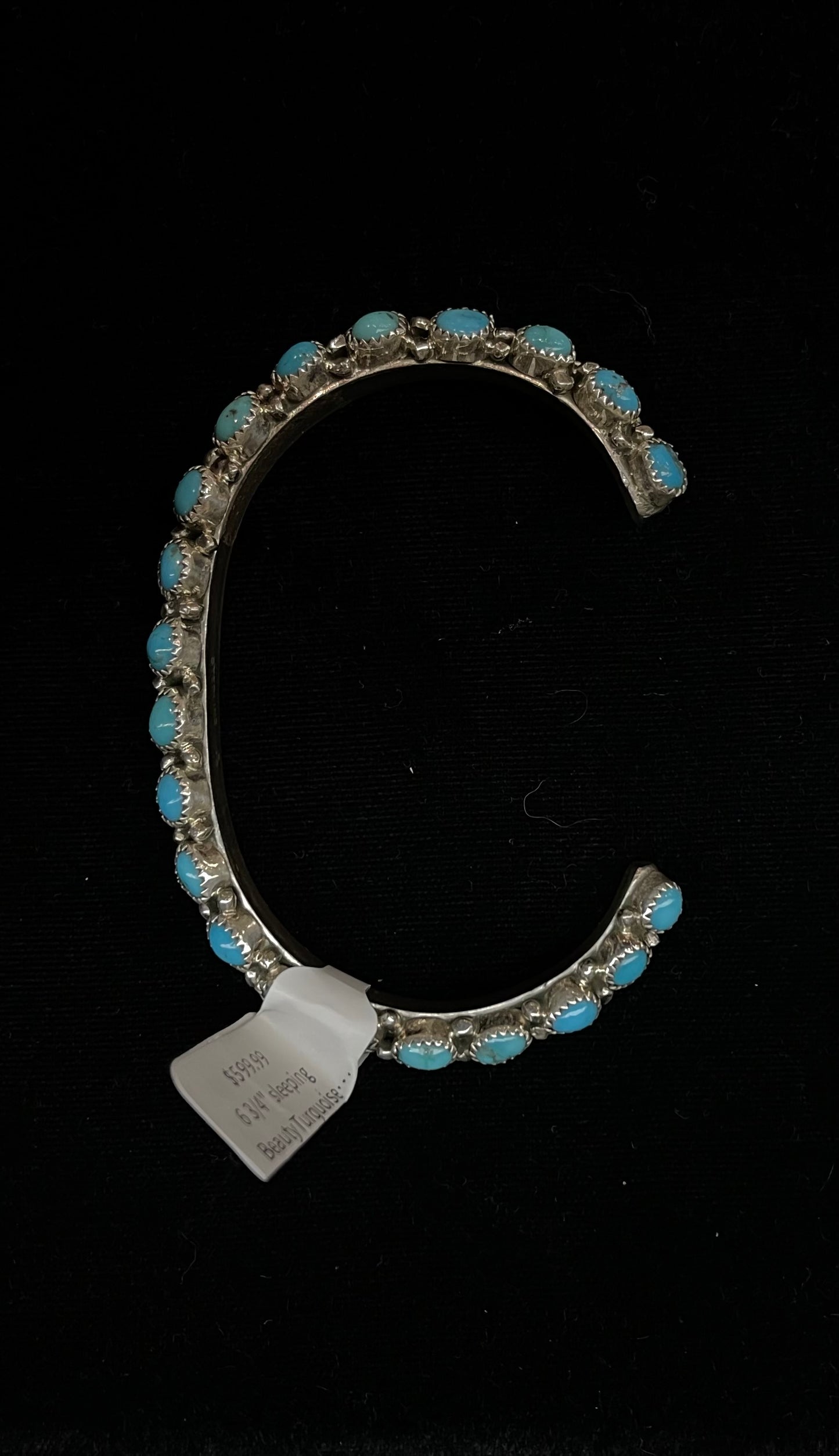 6 3/4" sleeping Beauty Turquoise Cuff with a 1 1/2" Gap, Navajo