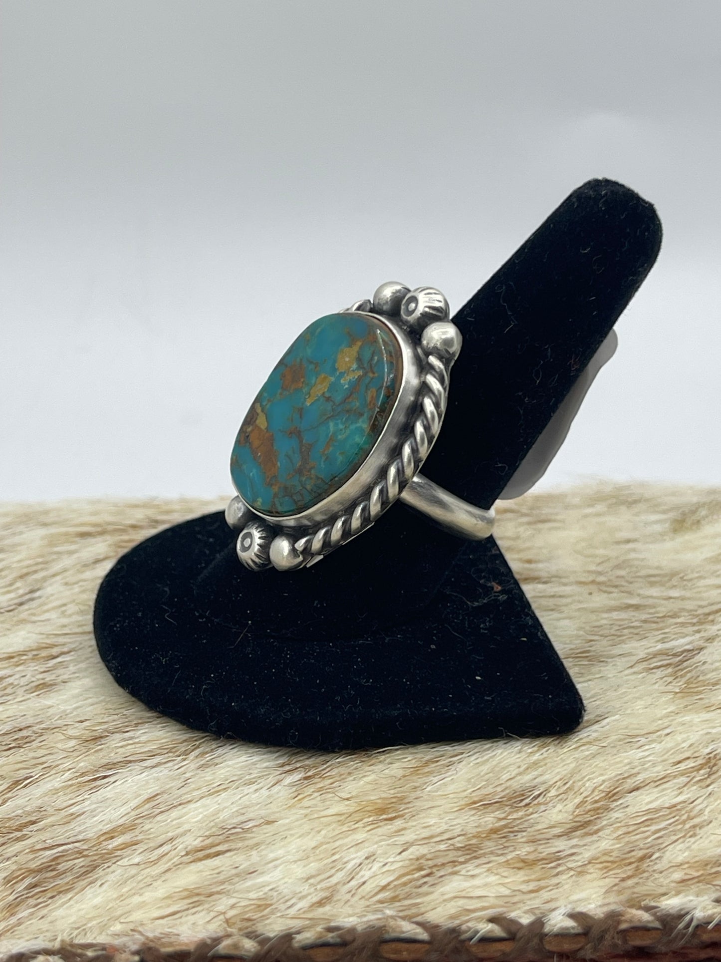 LOT 23 C 1/11 Royston Turquoise Adjustable Ring by Augustine Largo, Navajo