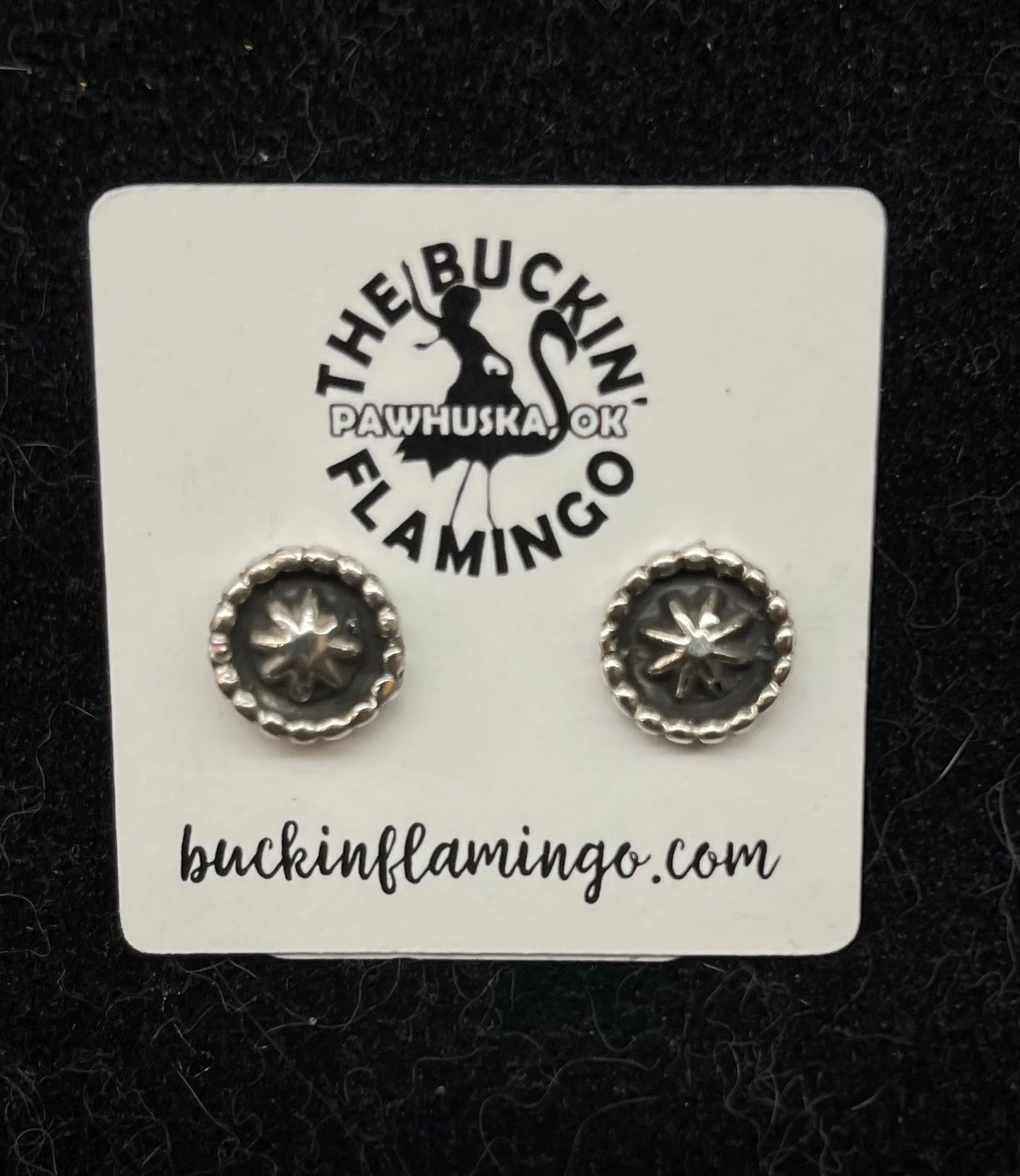 Sterling Silver Circle Post Earrings by Louise Joe, Navajo