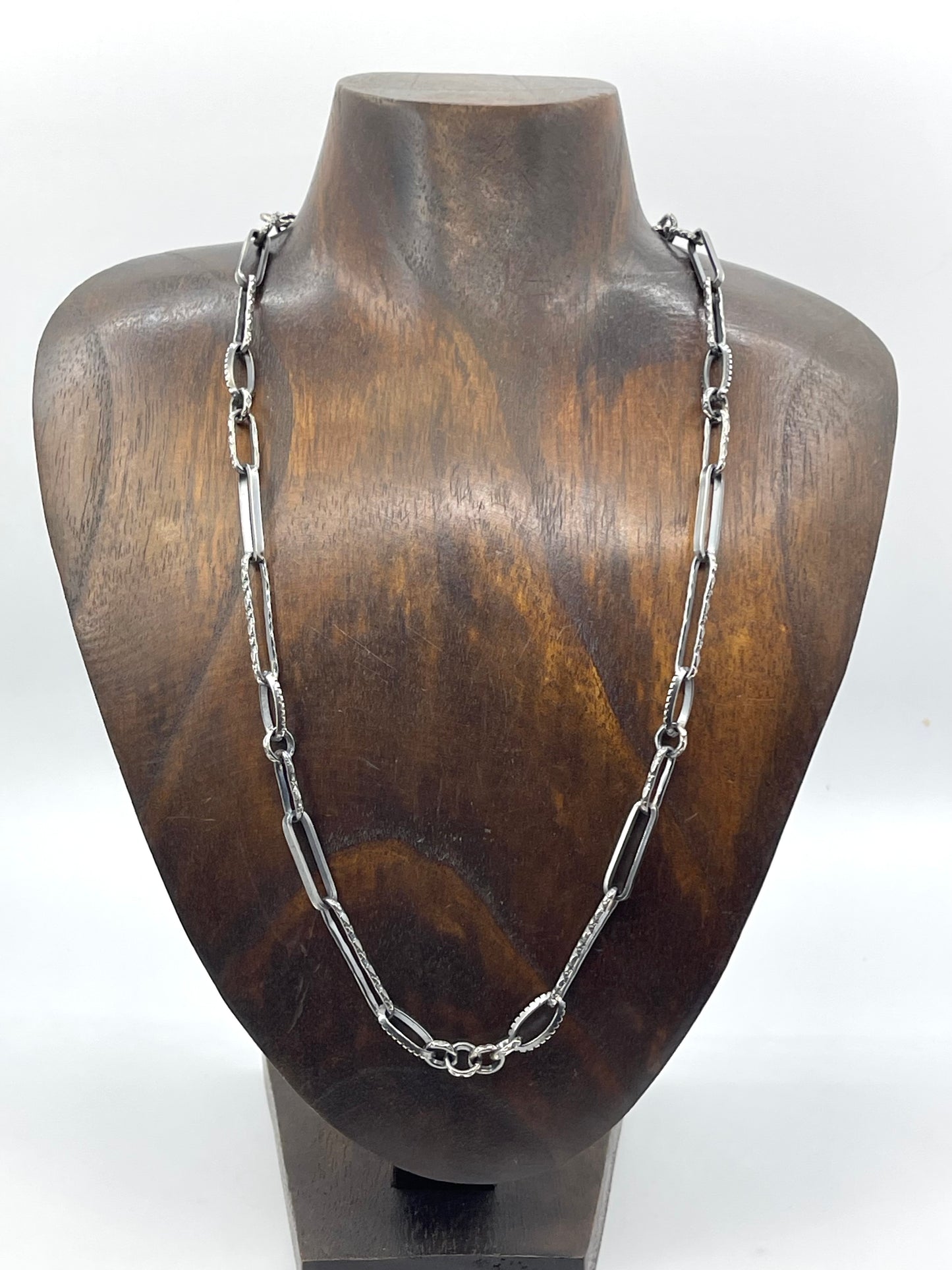21.5” Handmade Paperclip Chain by Bad Bronc, Navajo