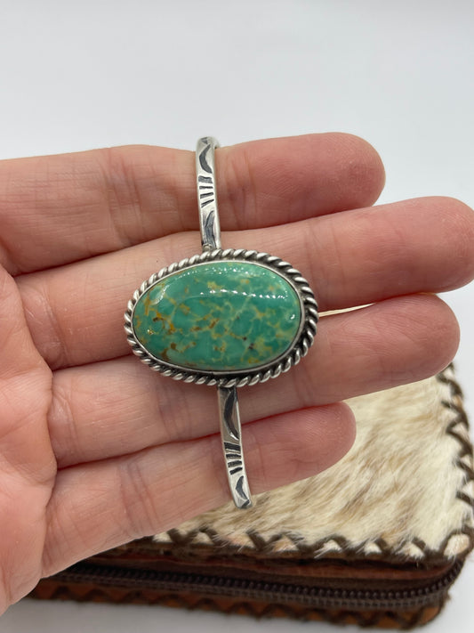 Single Stone Stamped Cuff by Donovan Skeet, Navajo