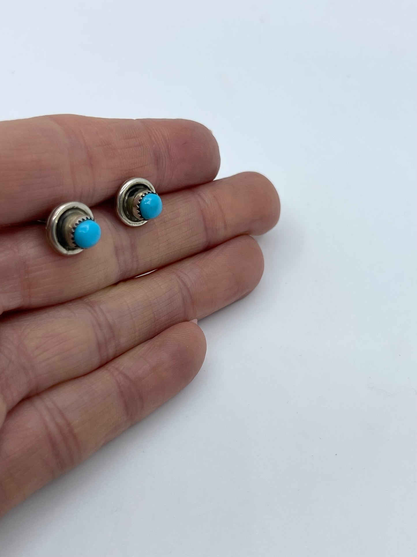 Round Turquoise Post Earings