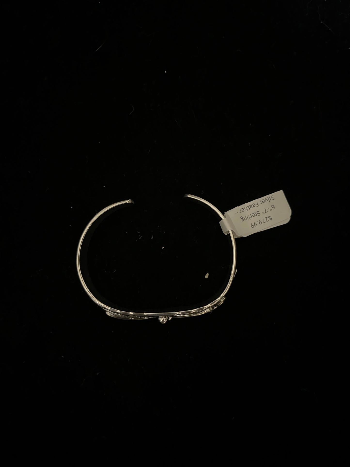 6"-7" Sterling Silver Feather Cuff by Darrel Morgan, Navajo