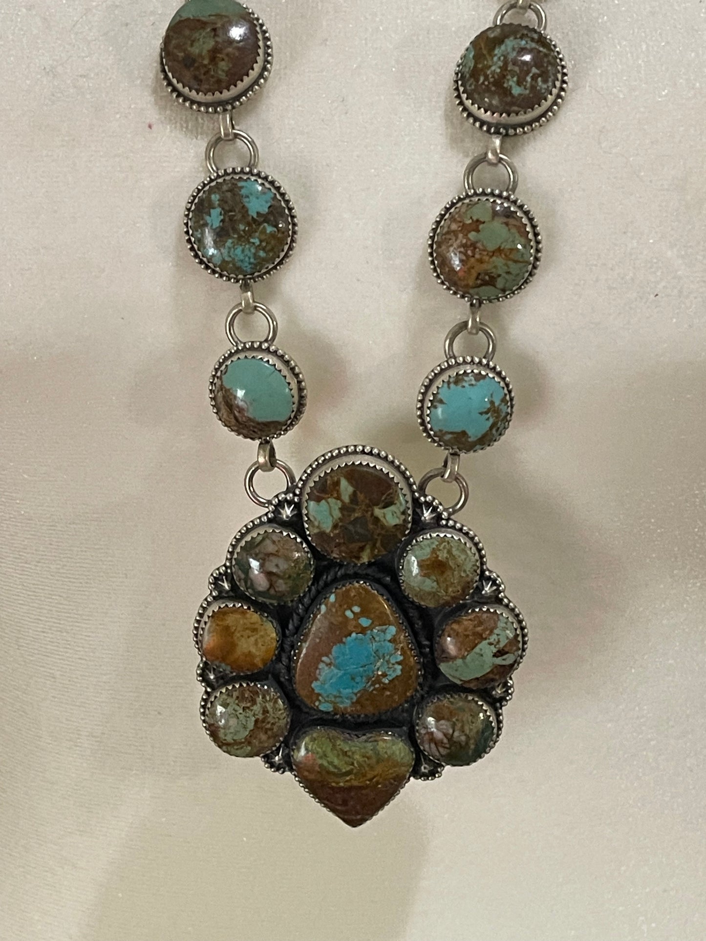 28" Royston Turquoise Cluster Necklace