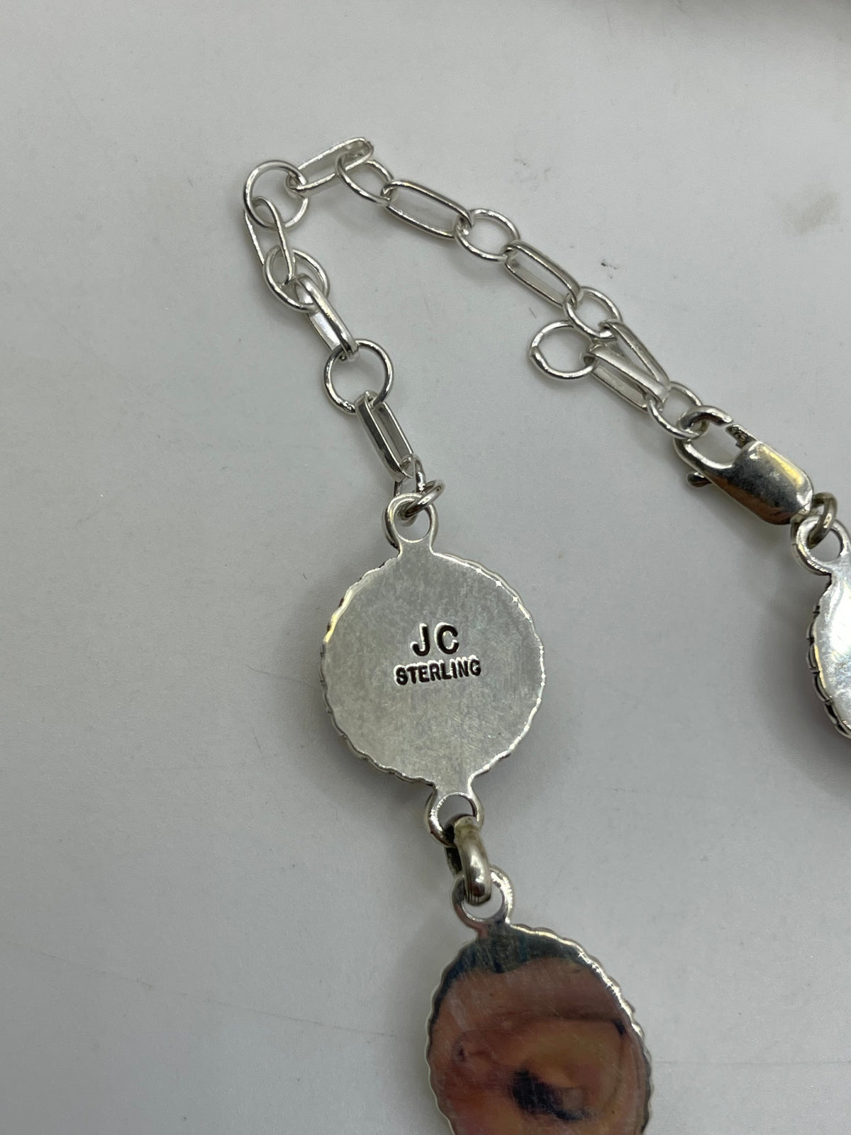 7.5"-10" Pink Conch Shell Link Bracelet by JC, Navajo