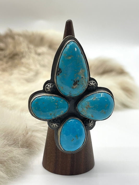 8.0 King Turquoise Cross Shaped Ring