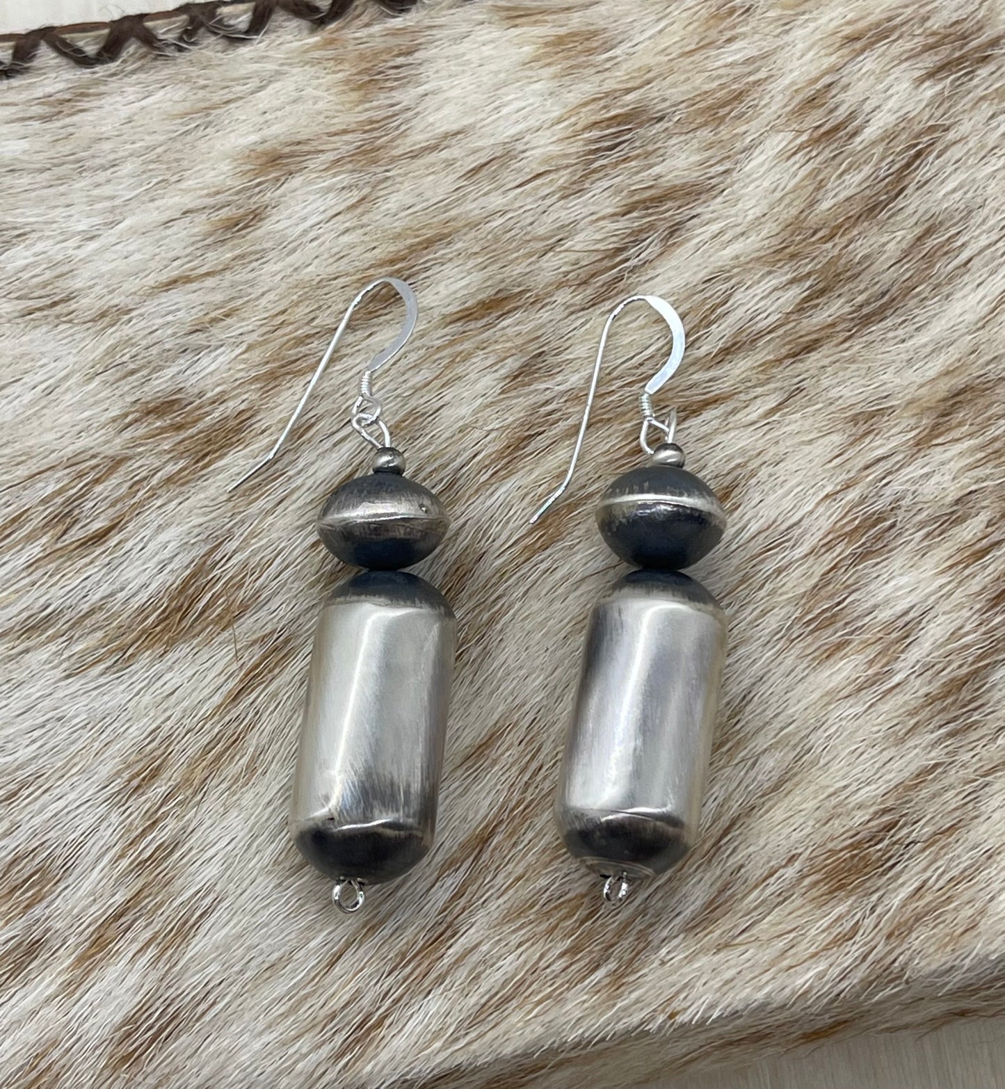 Handmade Navajo Pearl Dangle Earrings by Tysha Aparicio