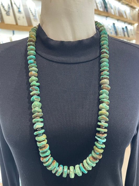 32" Natural Disc Royston Turquoise Necklace