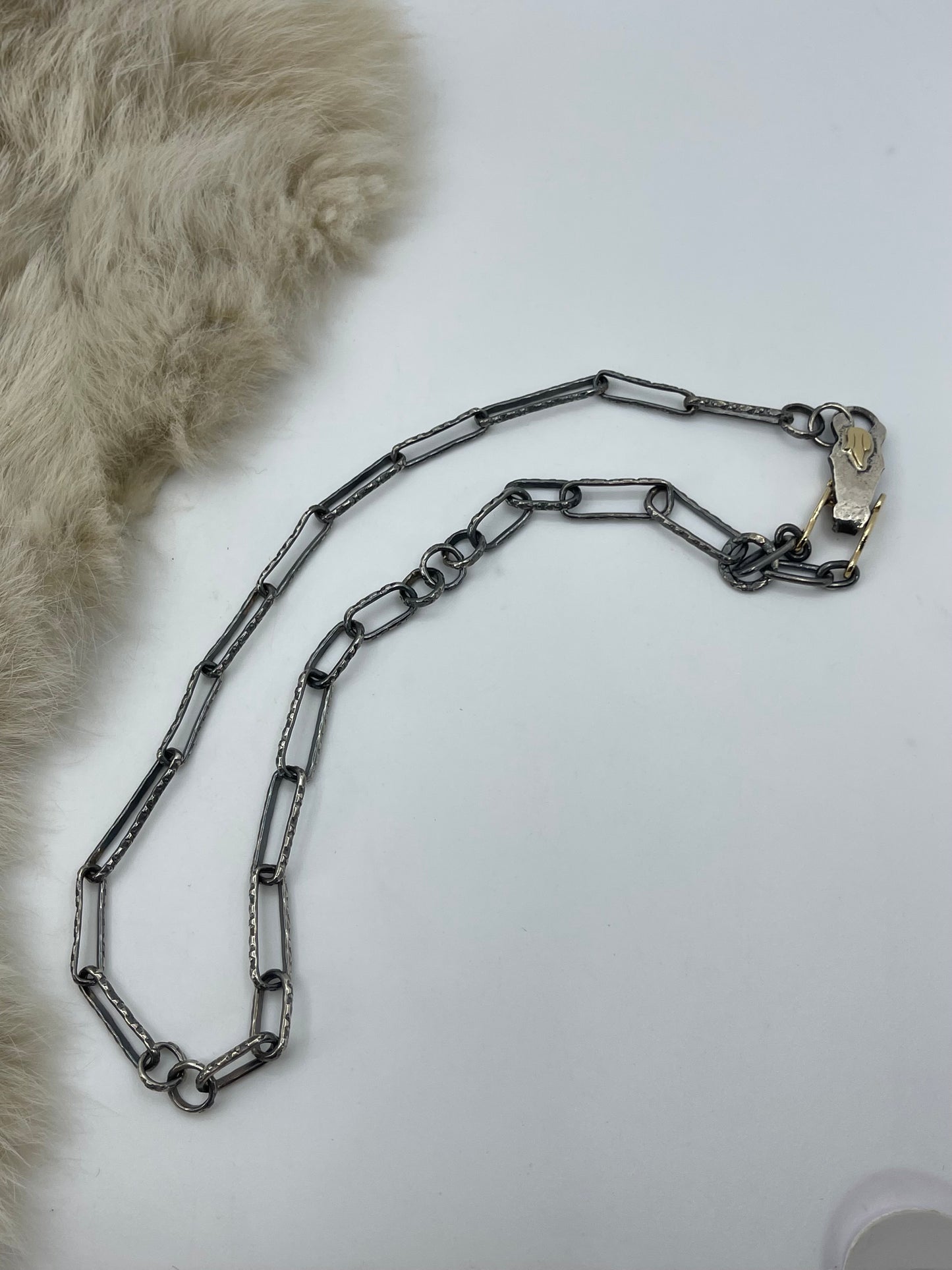 20" 14K Gold & Sterling Long Trot Necklace by Bad Bronc