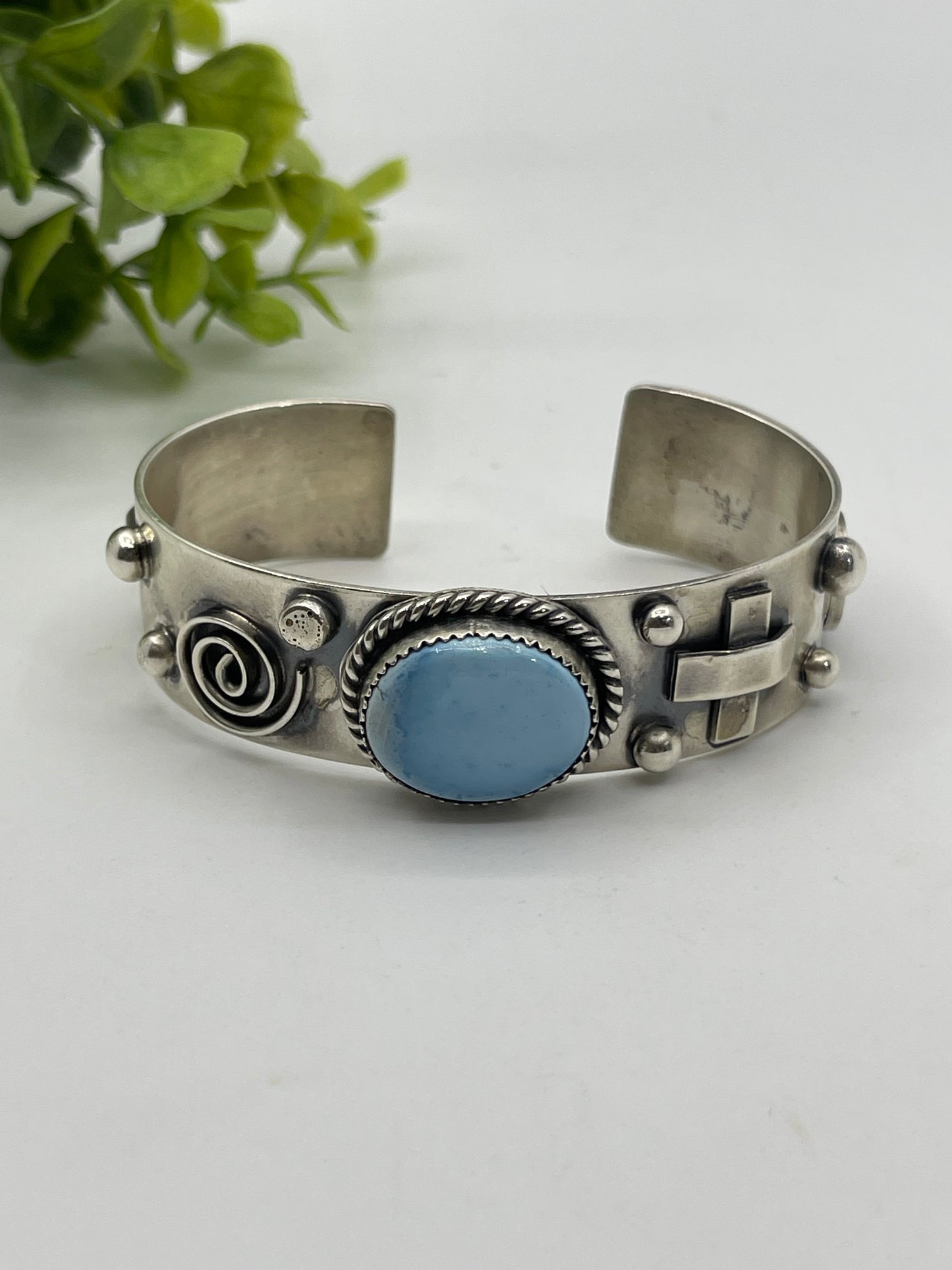 6.25" - 7.5" Golden Hills Turquoise Cuff by Delbert Secatero, Navajo