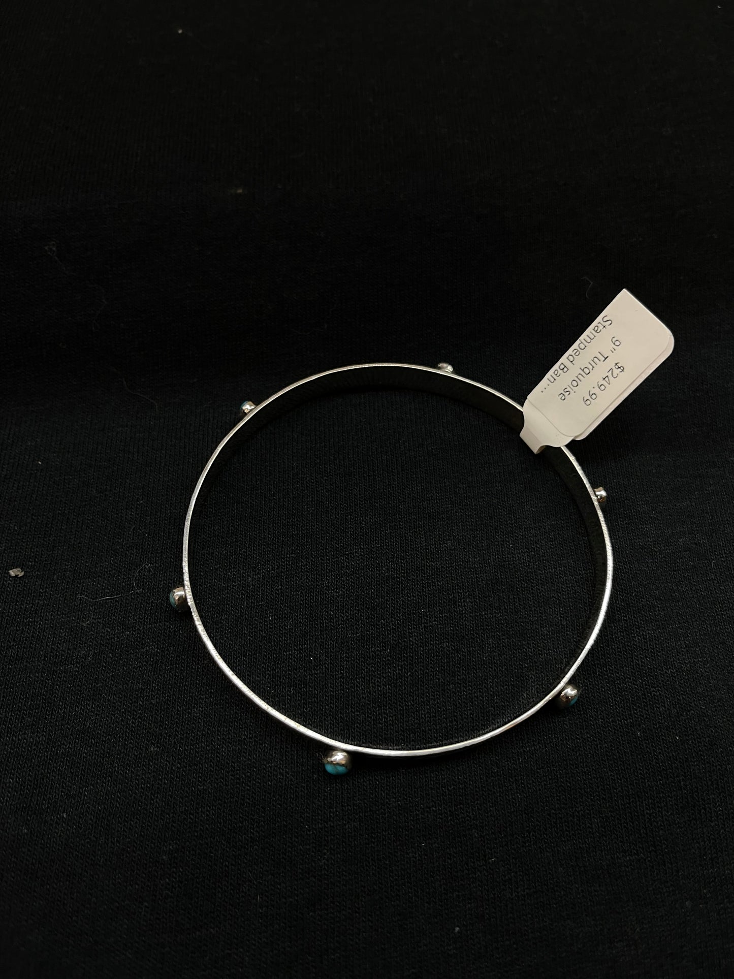 9" Turquoise Stamped Bangle by Phyllis A. Smith, Navajo