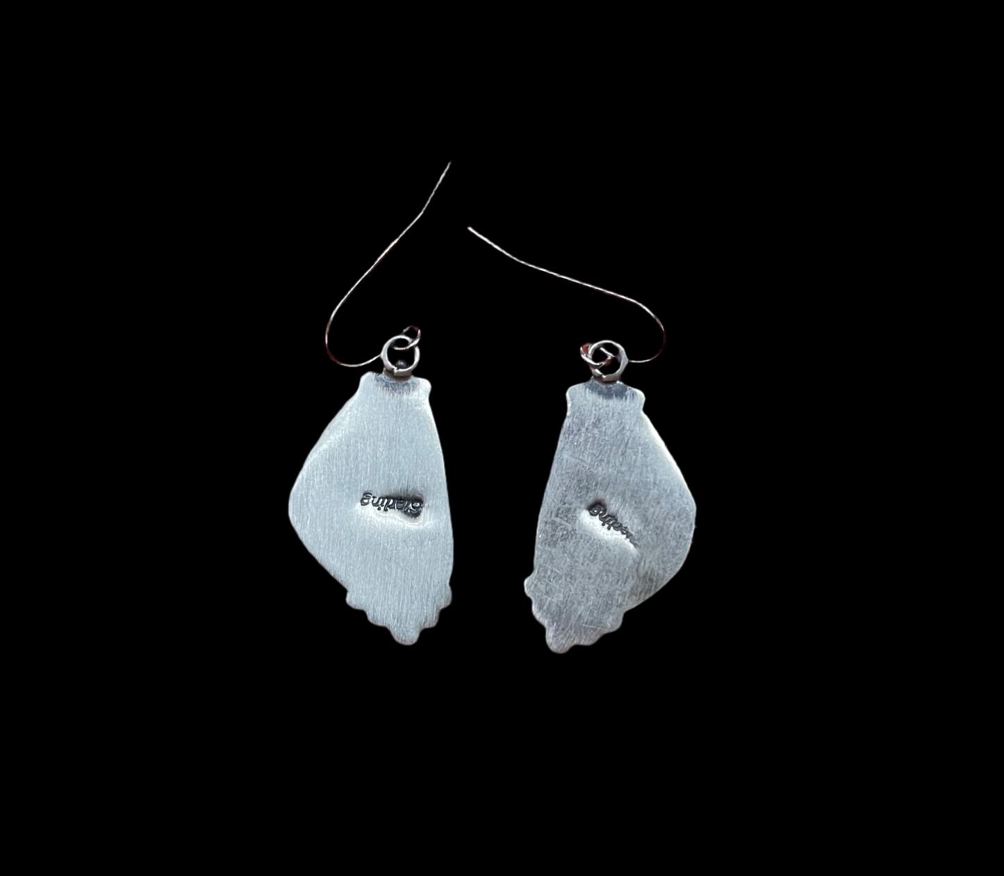 White Buffalo Dangle Earrings by Freda Martinez, Navajo