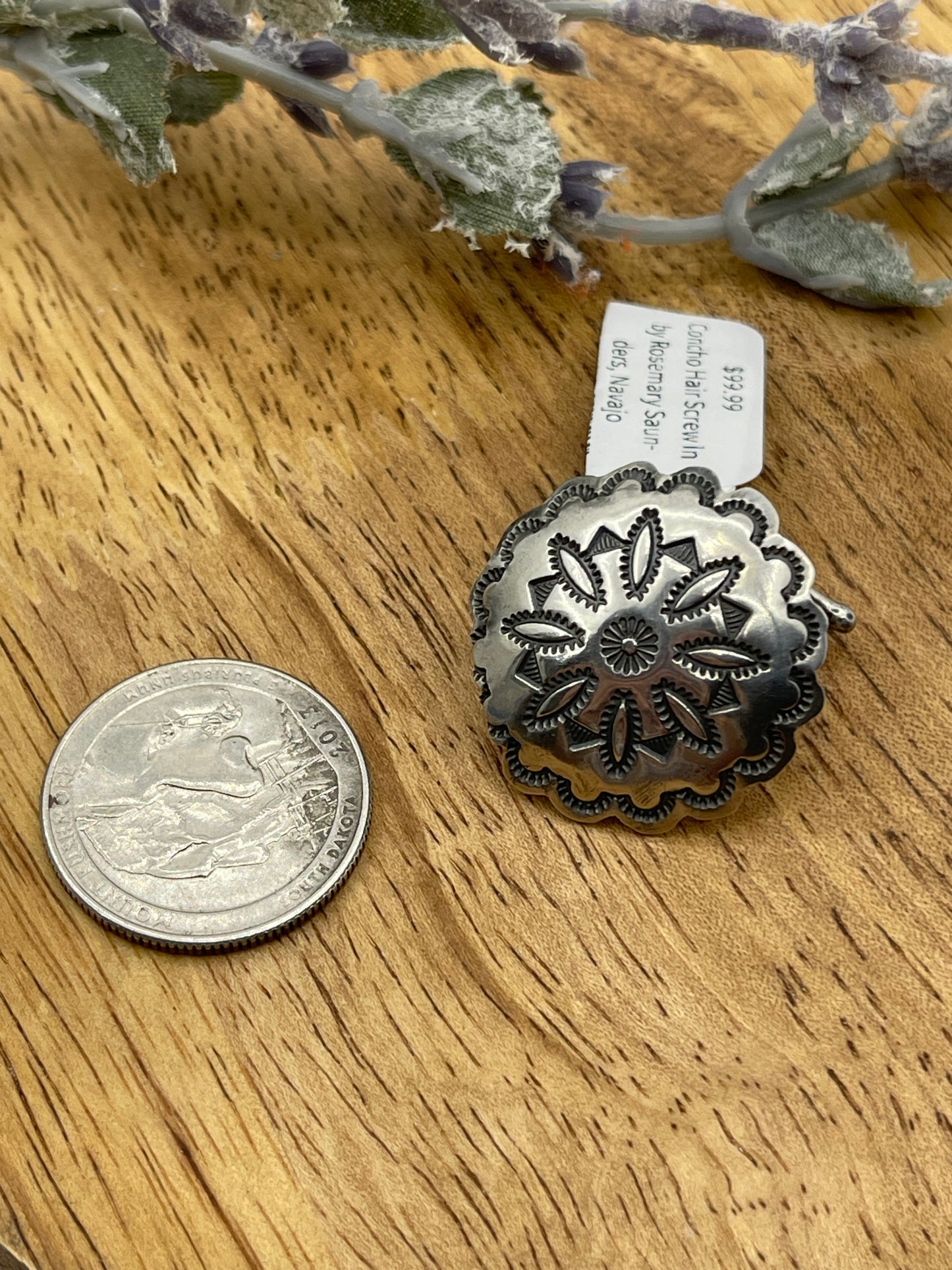 Concho Hair Screw In by Rosemary Saunders, Navajo