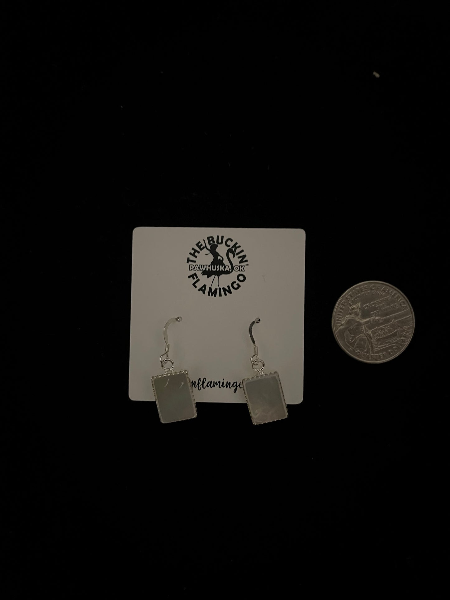 Rectangle Mother of Pearl Dangle Earrings