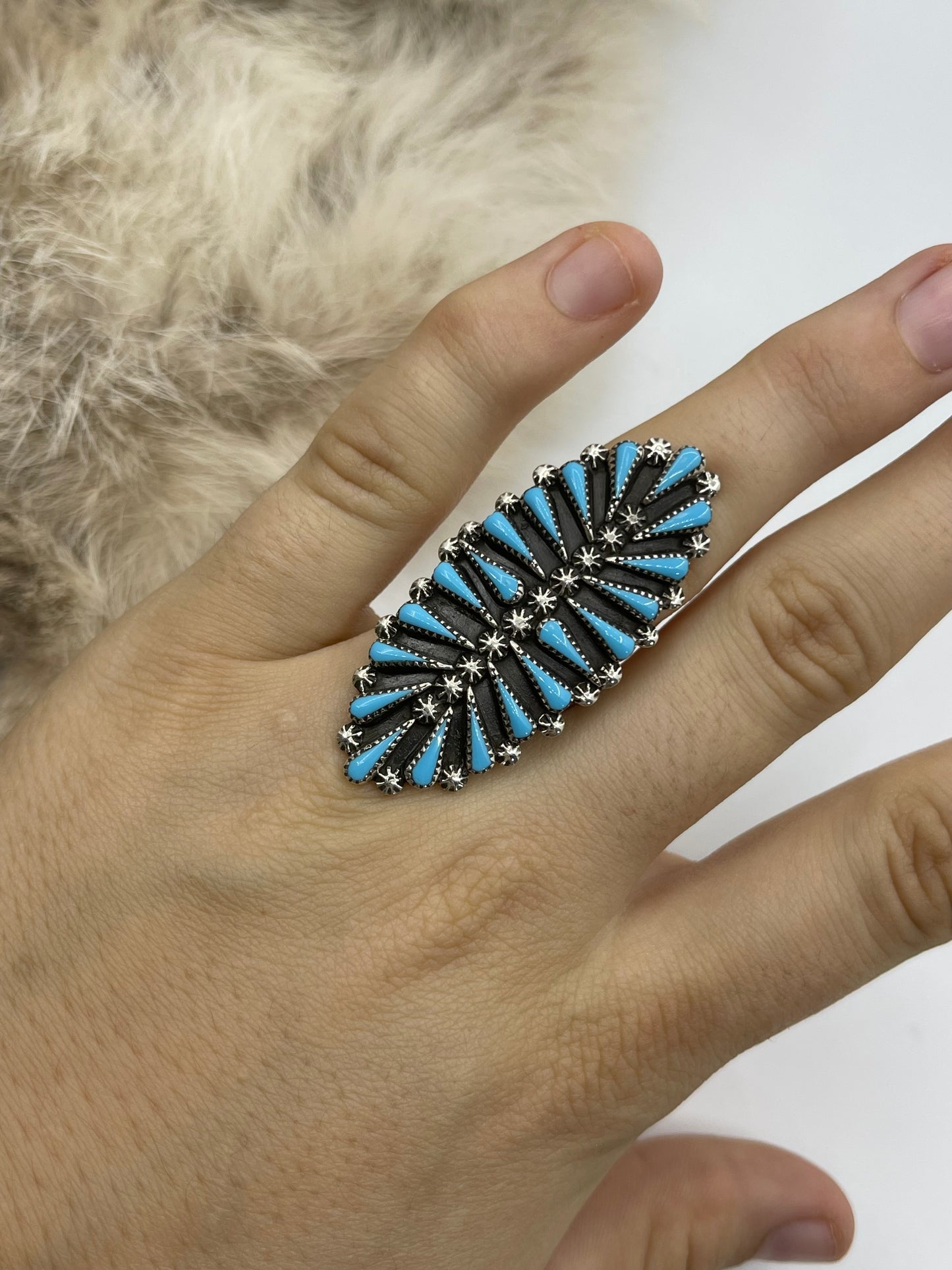 Petit Point Zuni Ring & Cuff Set by Carlos Tsipa, Zuni