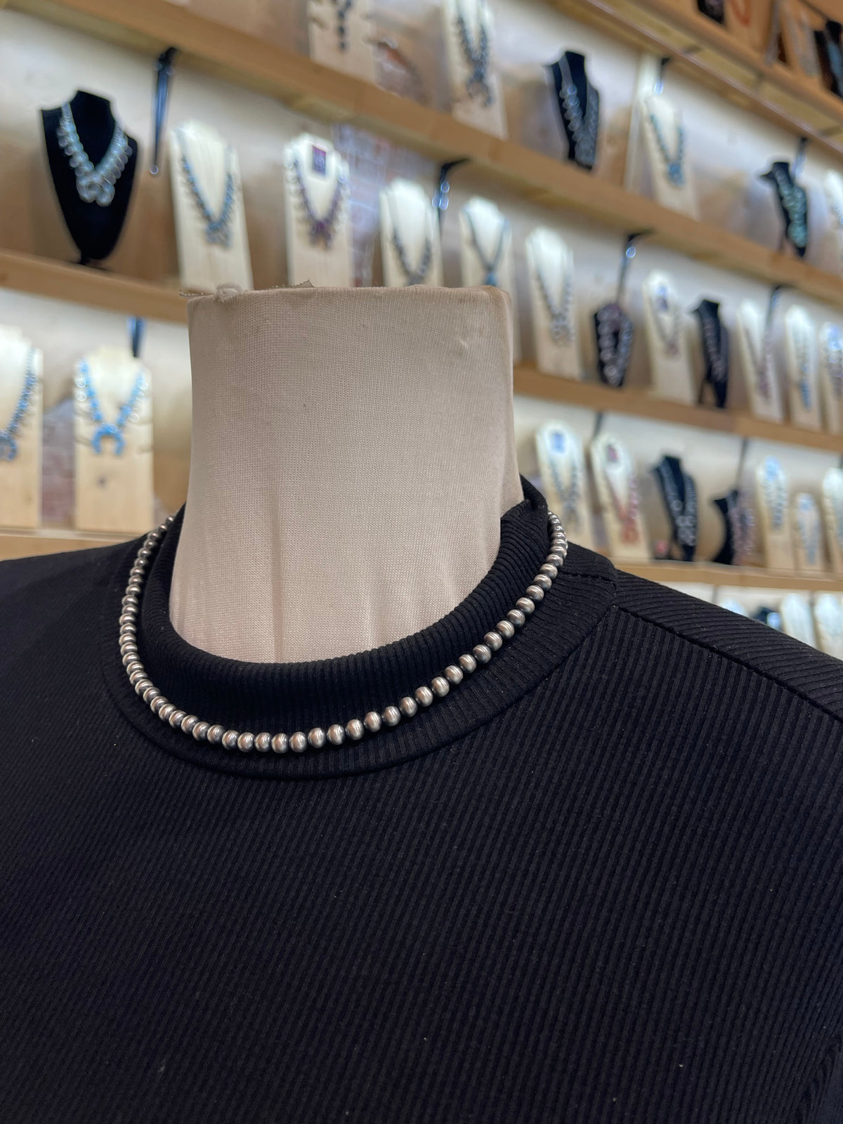18” 5mm Navajo Style Pearls Strung by Louise Joe, Navajo