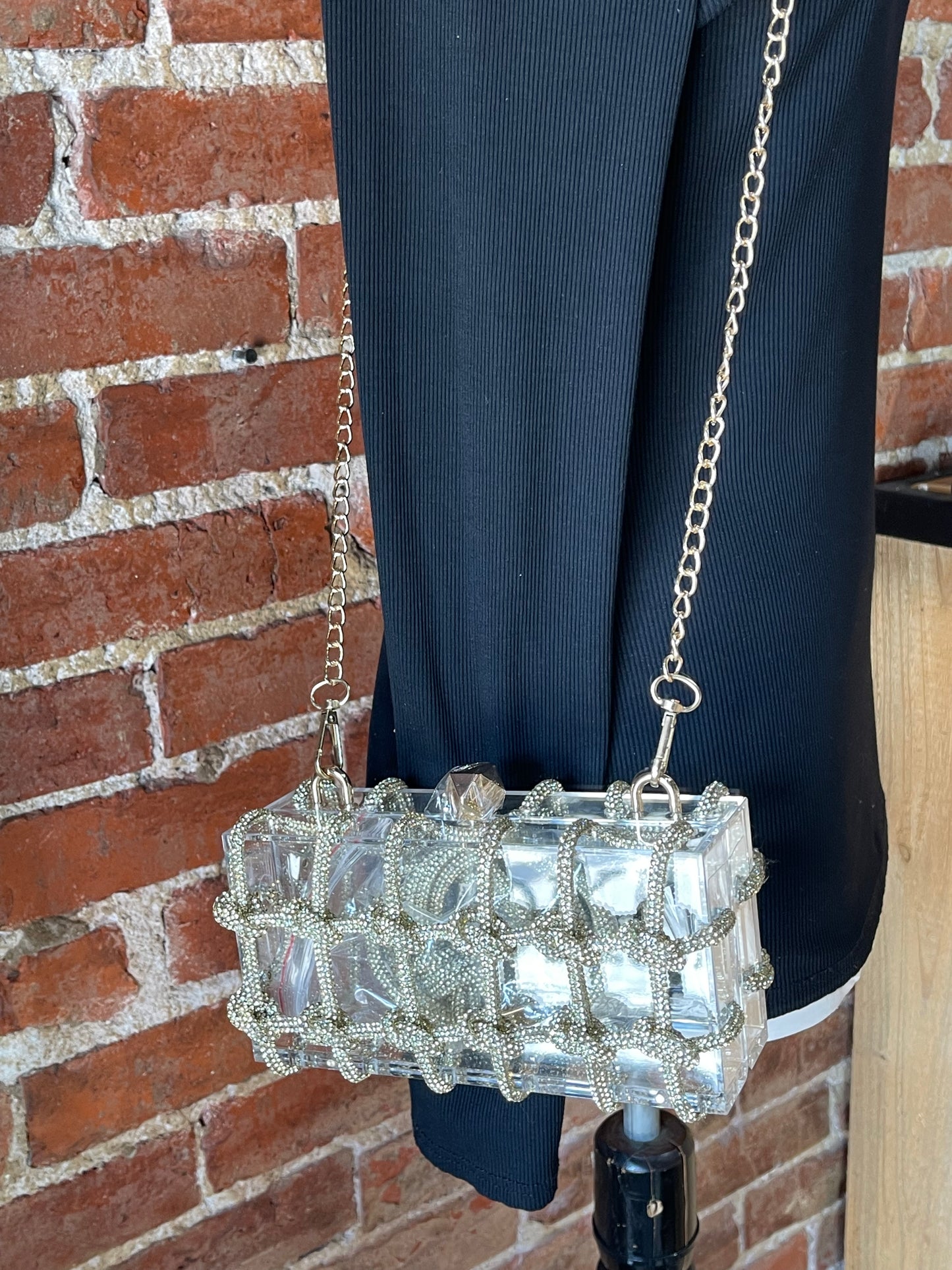Clear Diamond Rope Purse