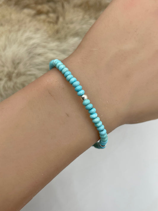 7.25” Turquoise Bead Bracelet