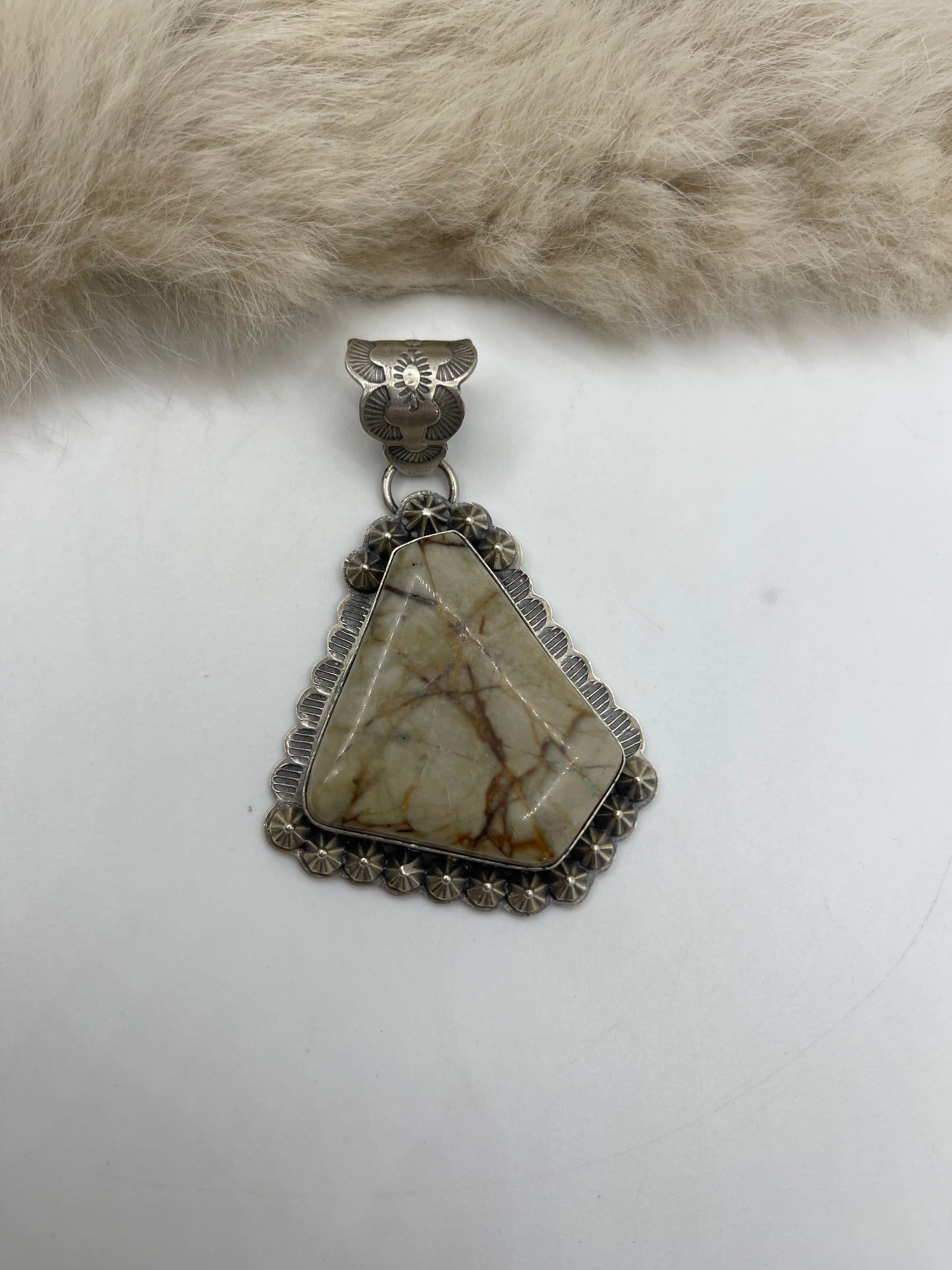 10.8mm Bale Boulder Pendant Stamped "KB"