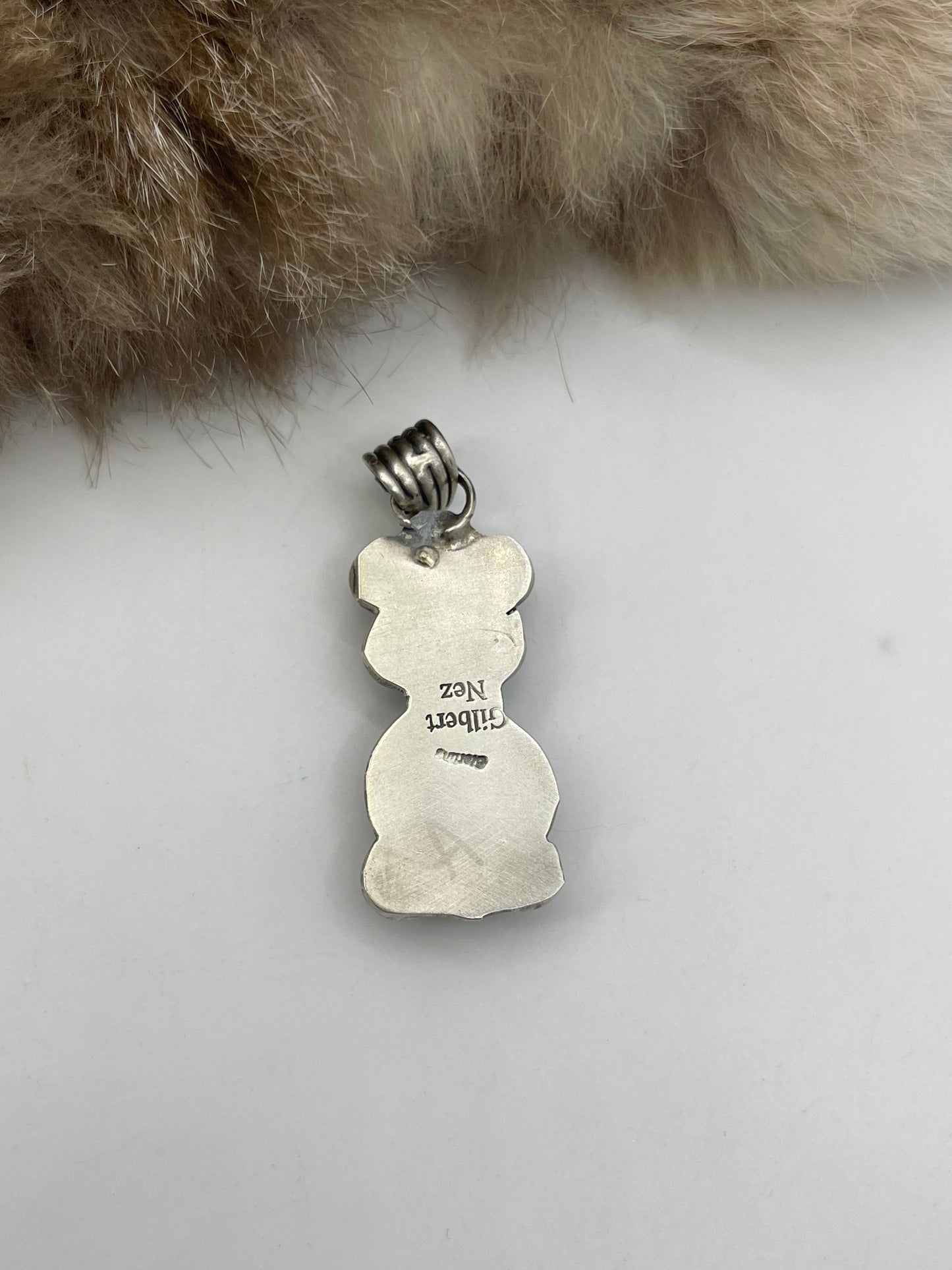10.5 mm bale Palomino 2 Stone Pendant Gilbert Nez, Navajo