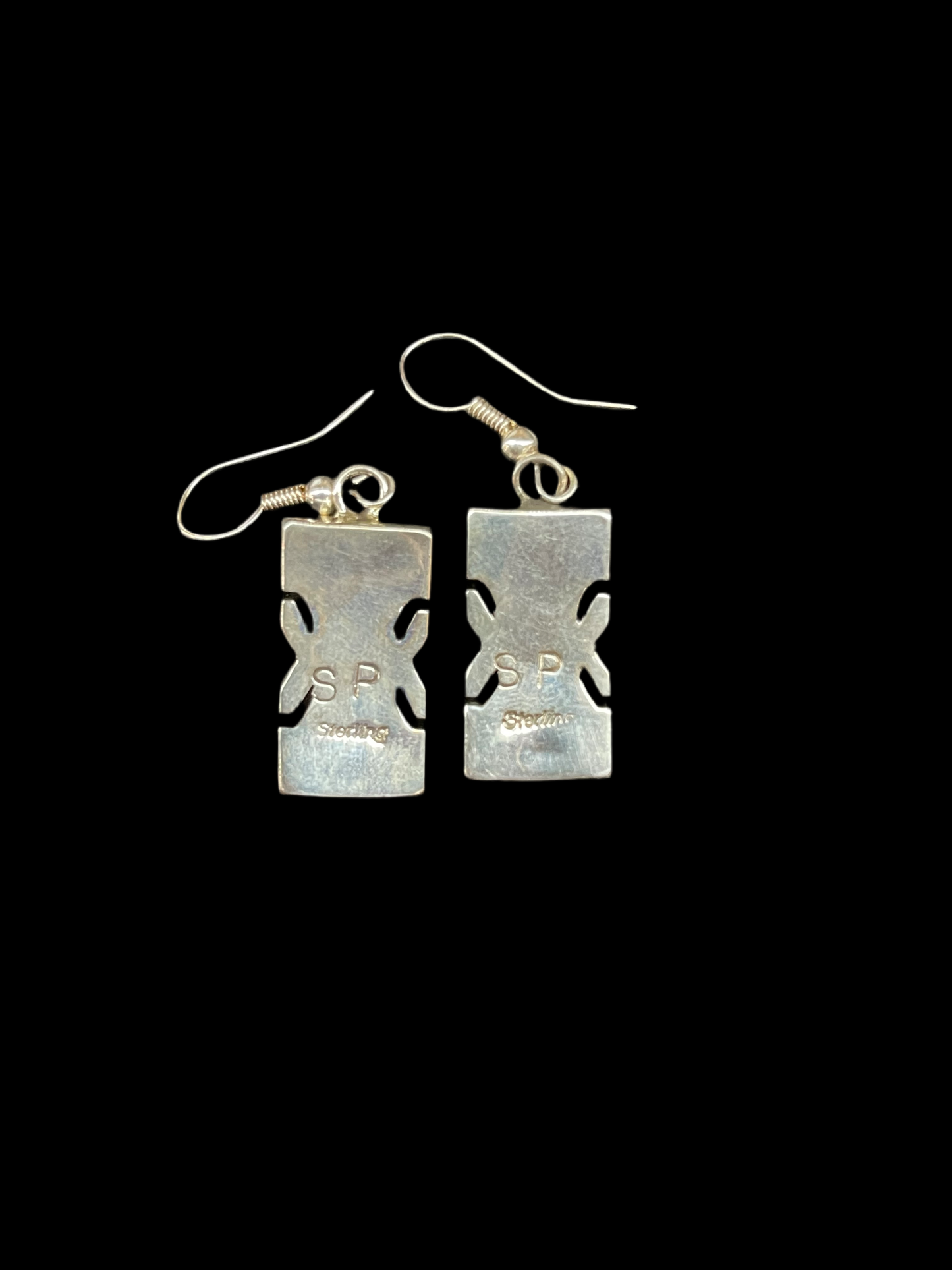 Stamped Sterling Silver Bar Dangle Earrings