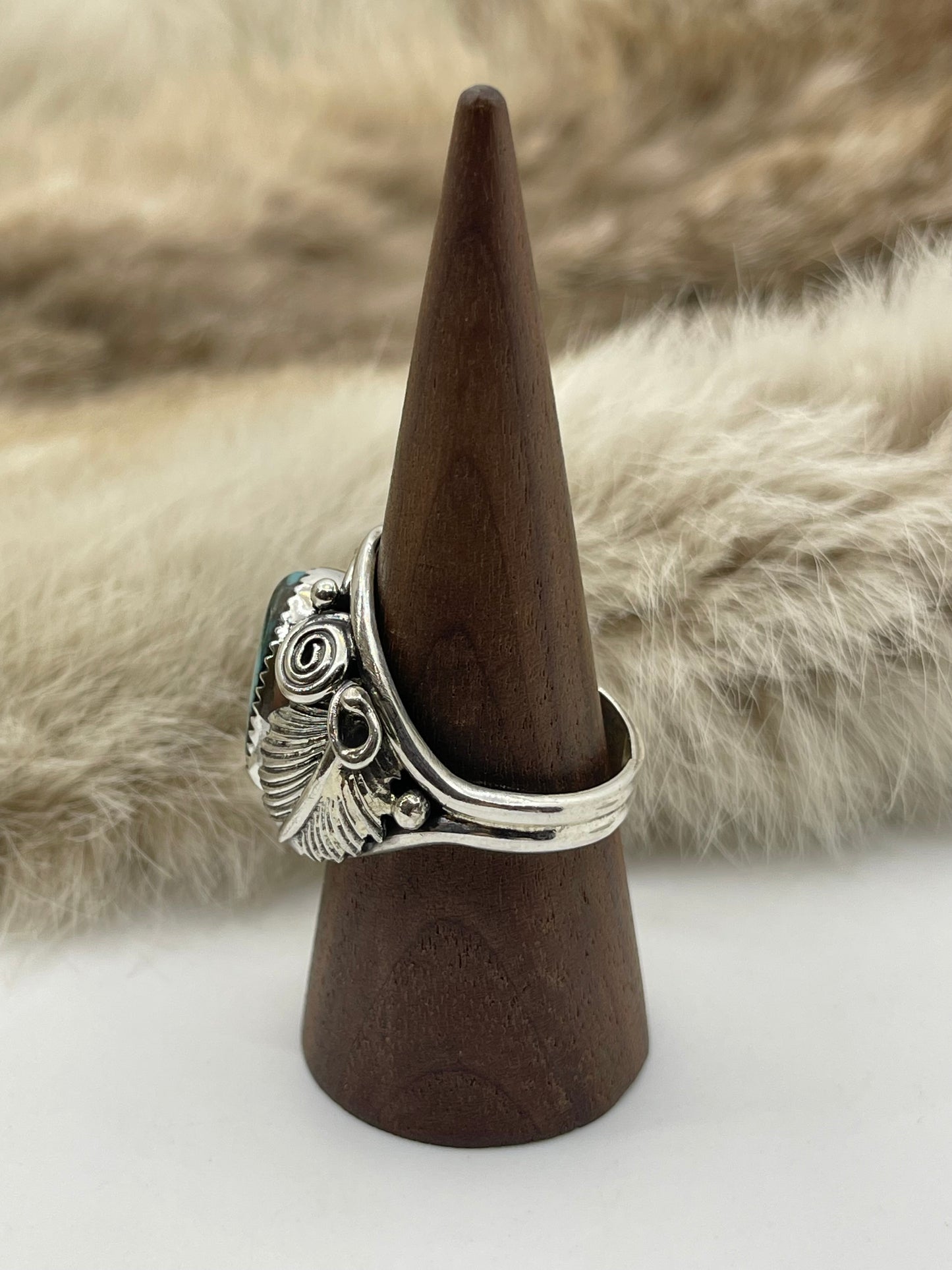 13.0 Turquoise Ring by Darrell Morgan, Navajo