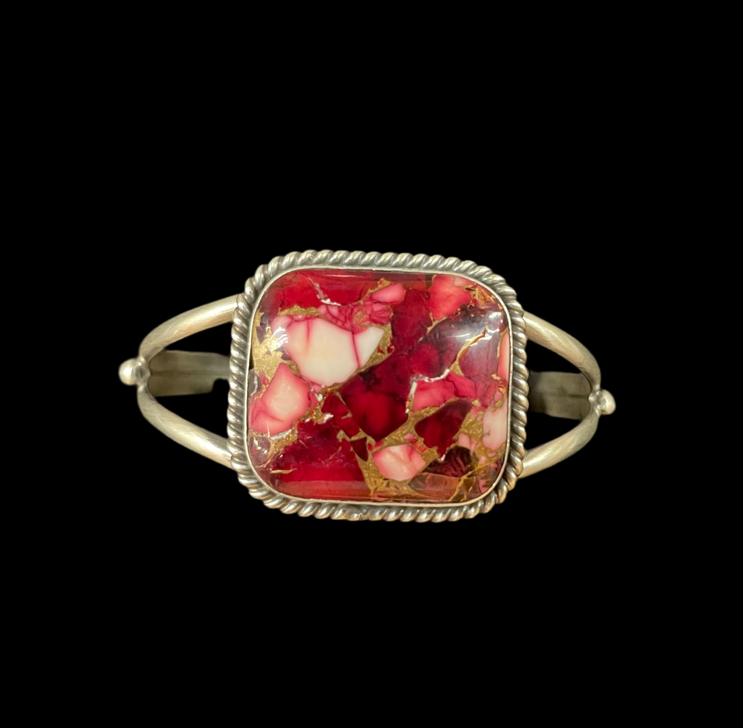5 1/2" to 7" Dahlia Rose Adjustable Cuff by Alfred Martinez, Navajo