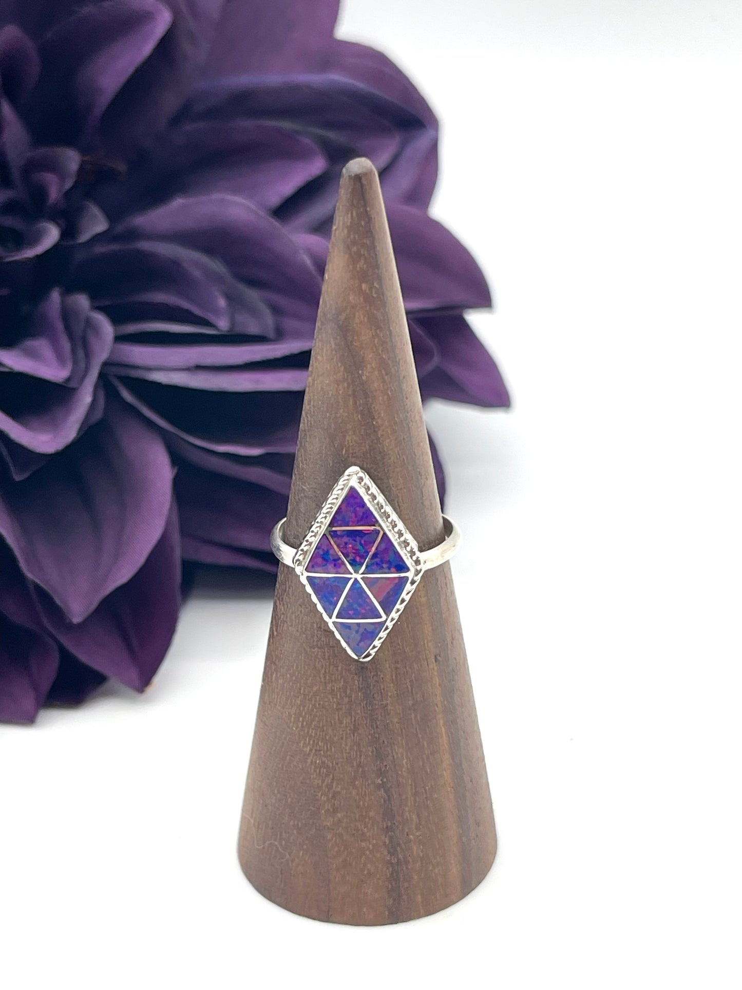 8.0 Purple/Blue Opal Ring by Gina Dosedo, Zuni