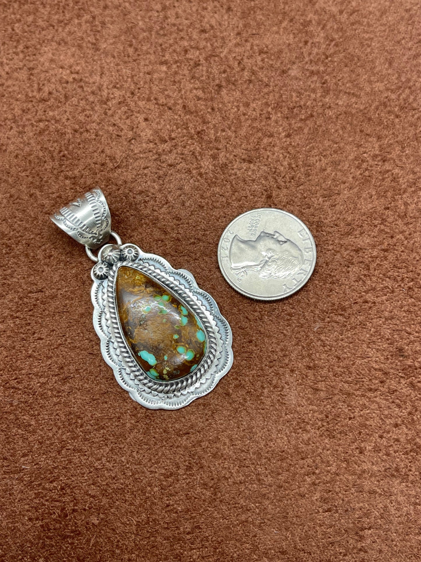 Mantis Turquoise Teardrop Pendant with a 7.6mm Bale
