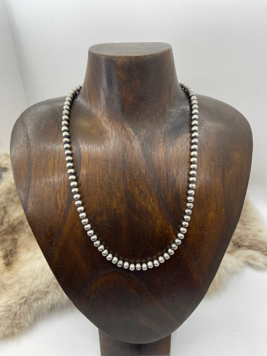 18” 5mm Navajo Style Pearls Strung by Louise Joe, Navajo