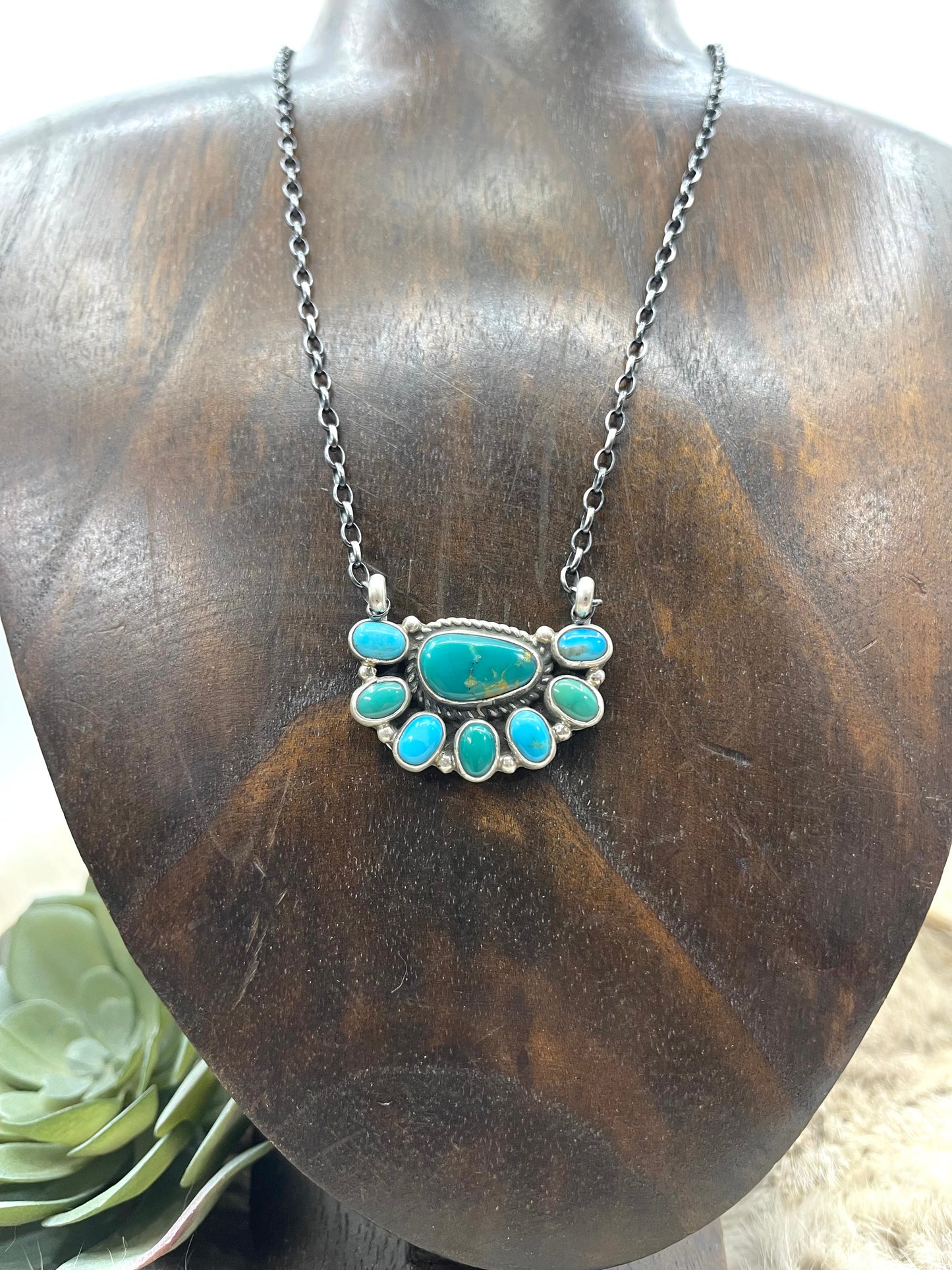 LOT 4 D 1/4 16" Half Cluster Turquoise Necklace