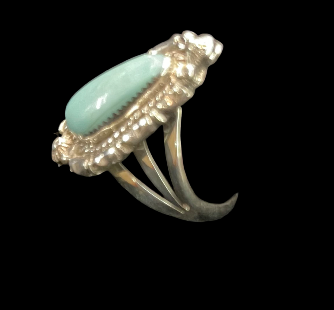 7.0 Turquoise Ring by Alice Sanders, Navajo