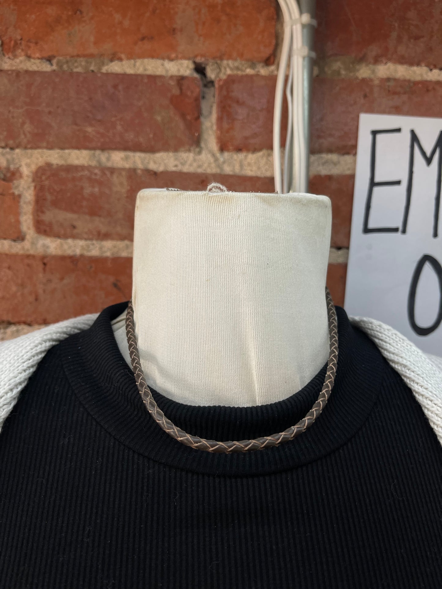 17" 4mm Braided Leather Necklace