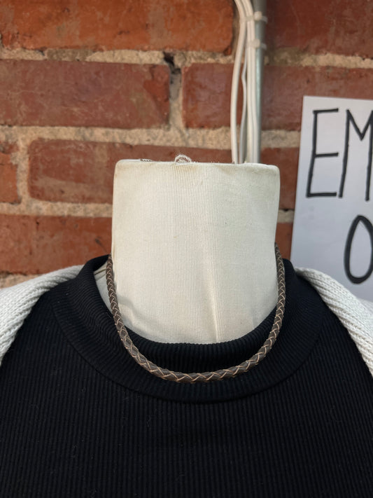 17" 4mm Braided Leather Necklace