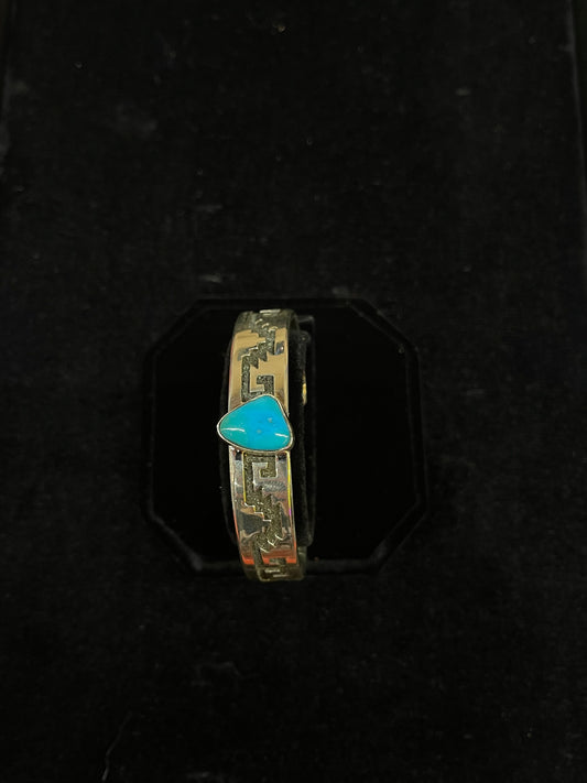 Turquoise Stamped Cuff Bracelet