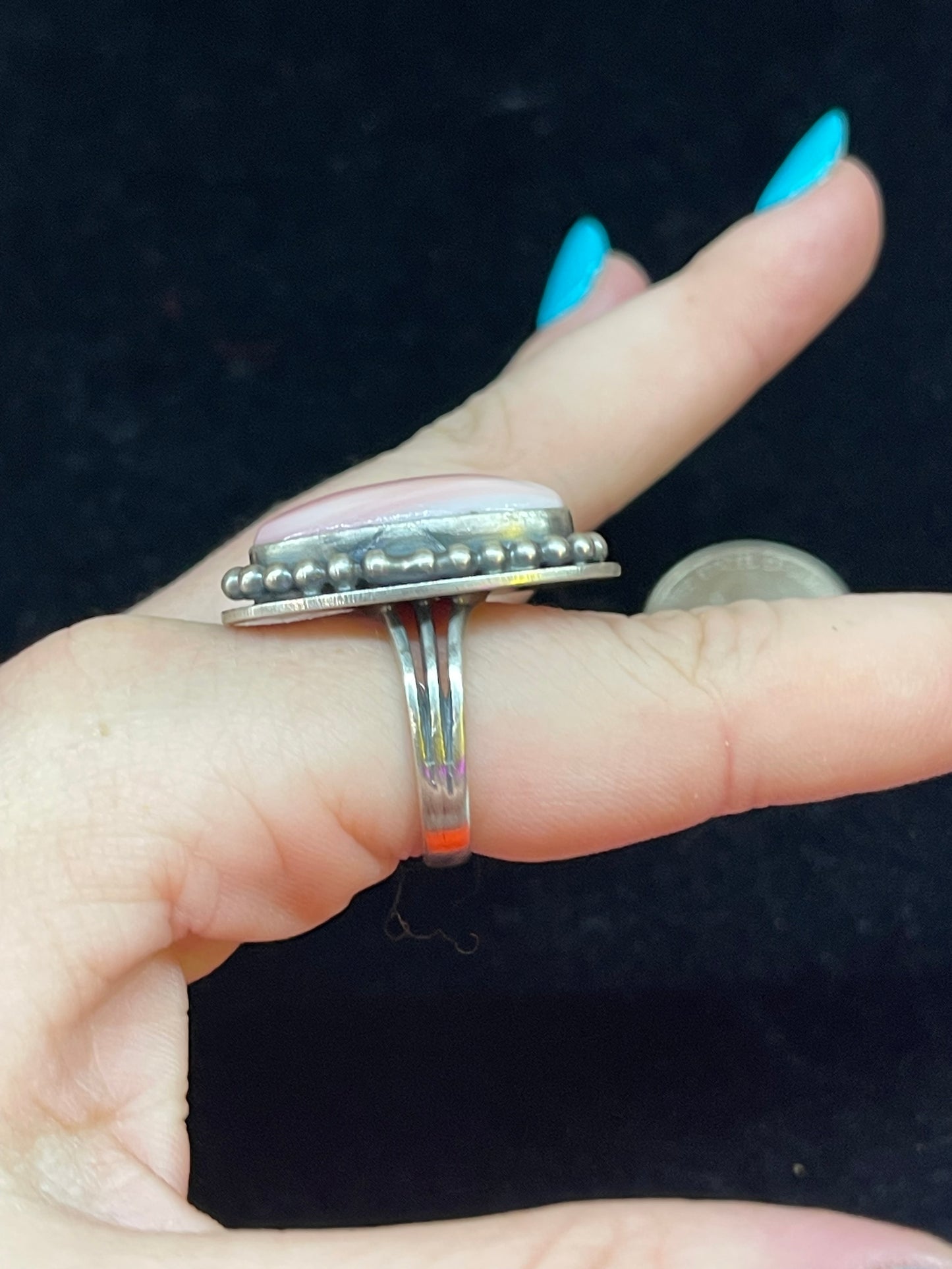 Pink Conch Shell Oval Ring