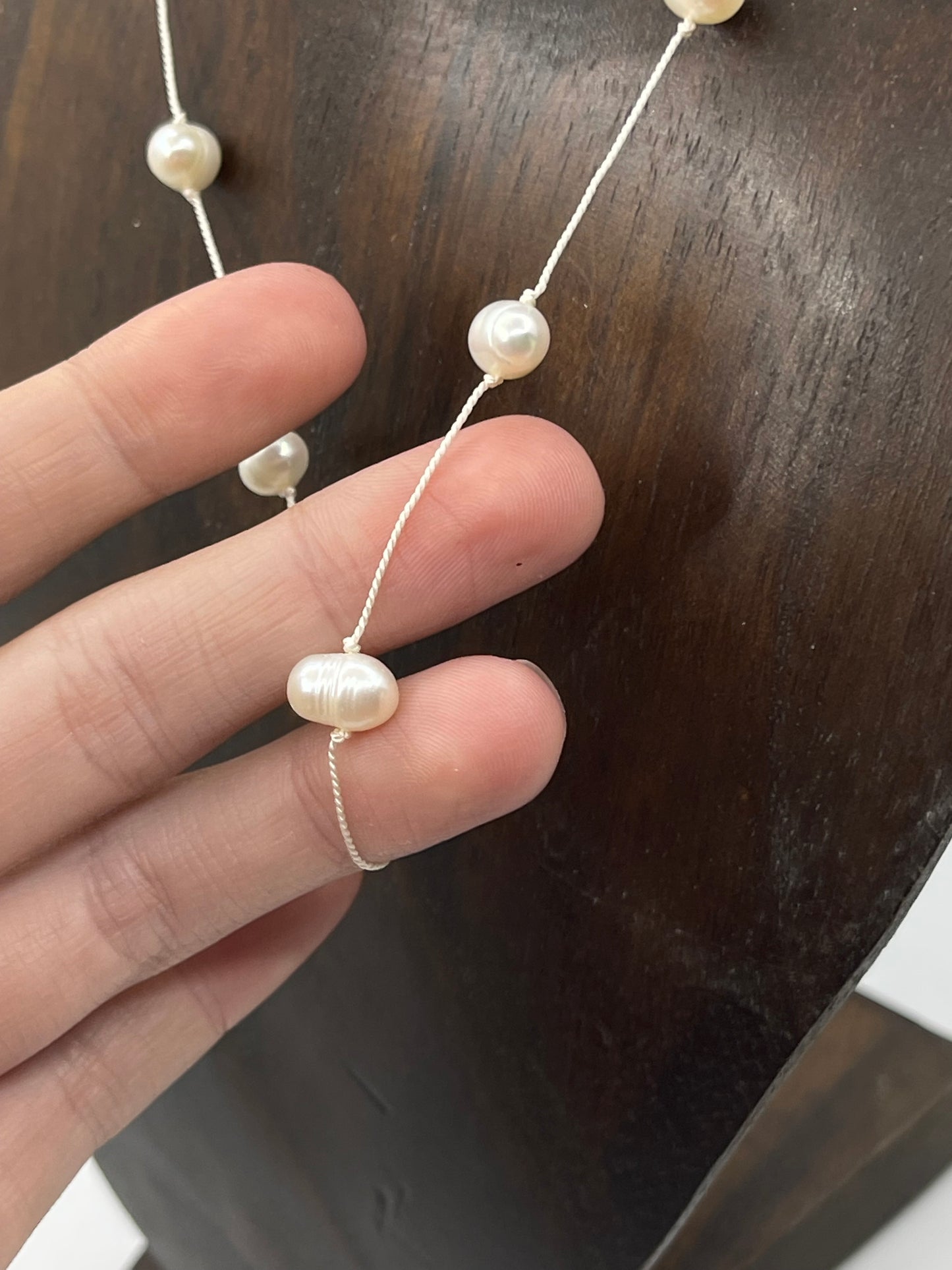 15" Freshwater Pearls on a String Necklace