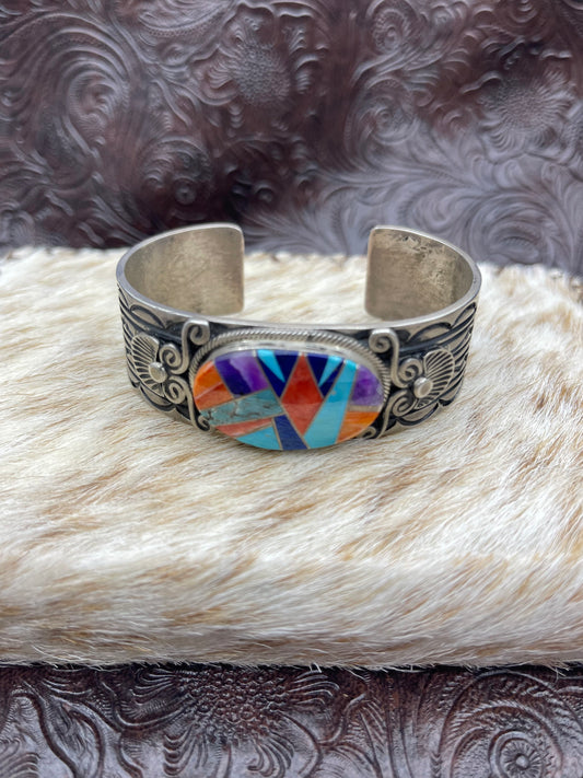 6.25" - 7.5" Multi-Stone Inlay Cuff