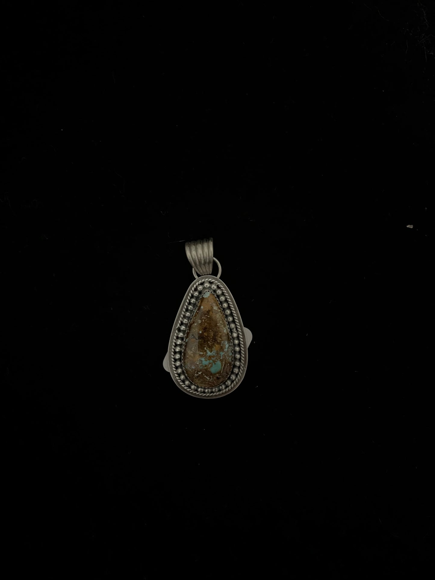 Thunderbird Turquoise Teardrop Pendant with a 7.4mm Bale by Kevin Begay, Navajo