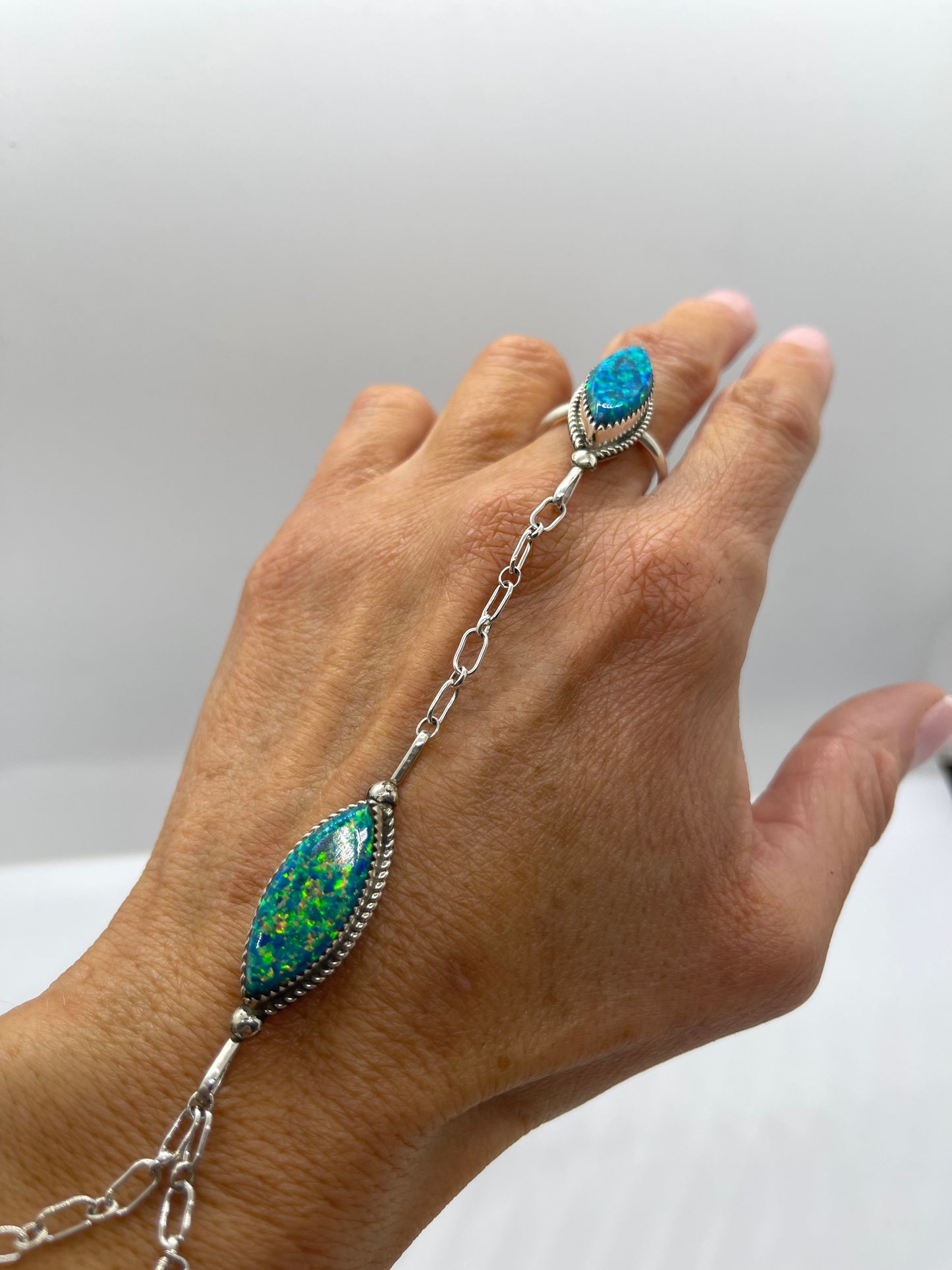 4 1/2"- 6 1/4" 6.0-9.0 Opal Princess Cuff by Kalana Hustito, Zuni
