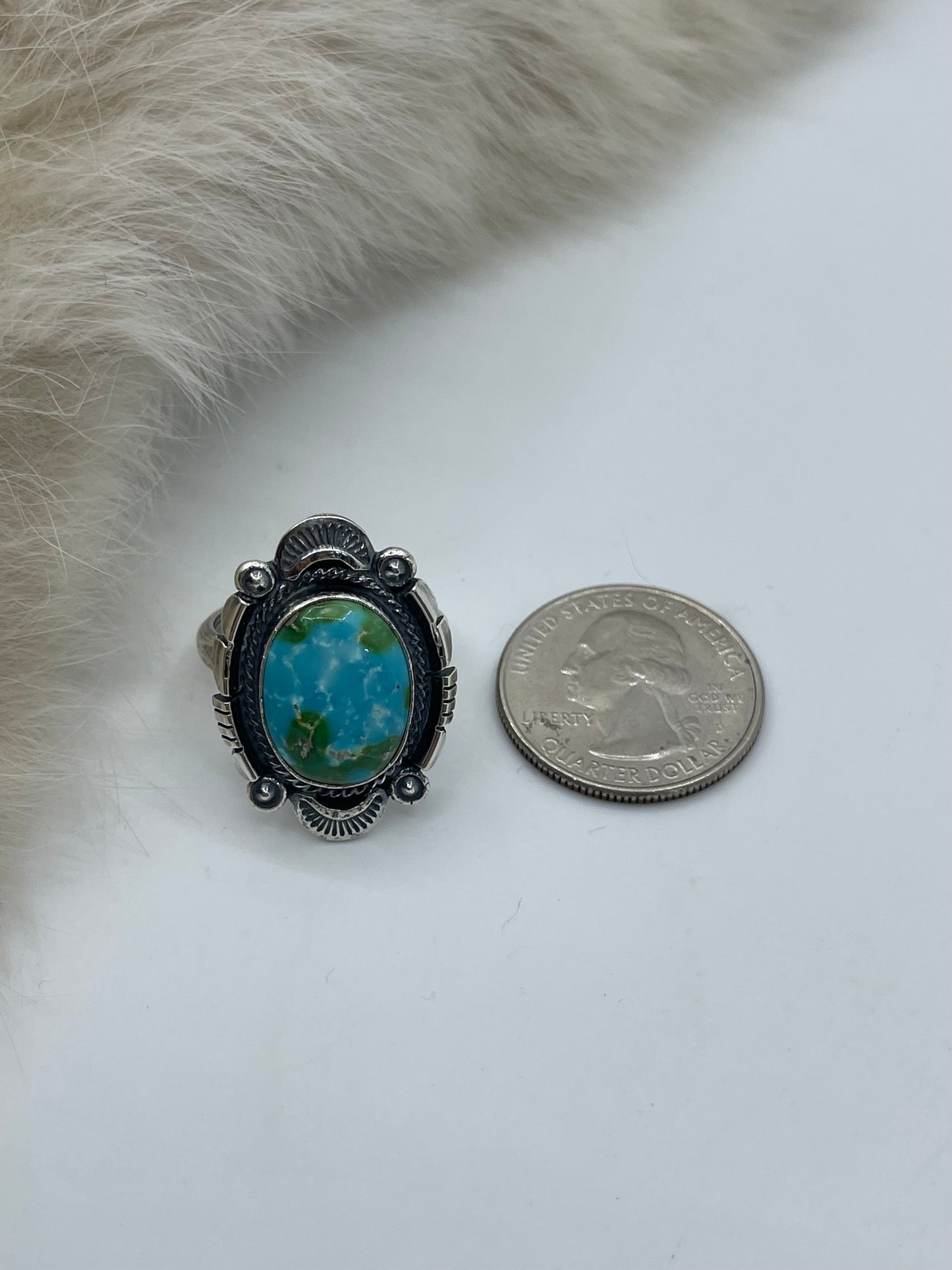 9.0 Sonoran Gold Turquoise Ring by Daniel Benally, Navajo