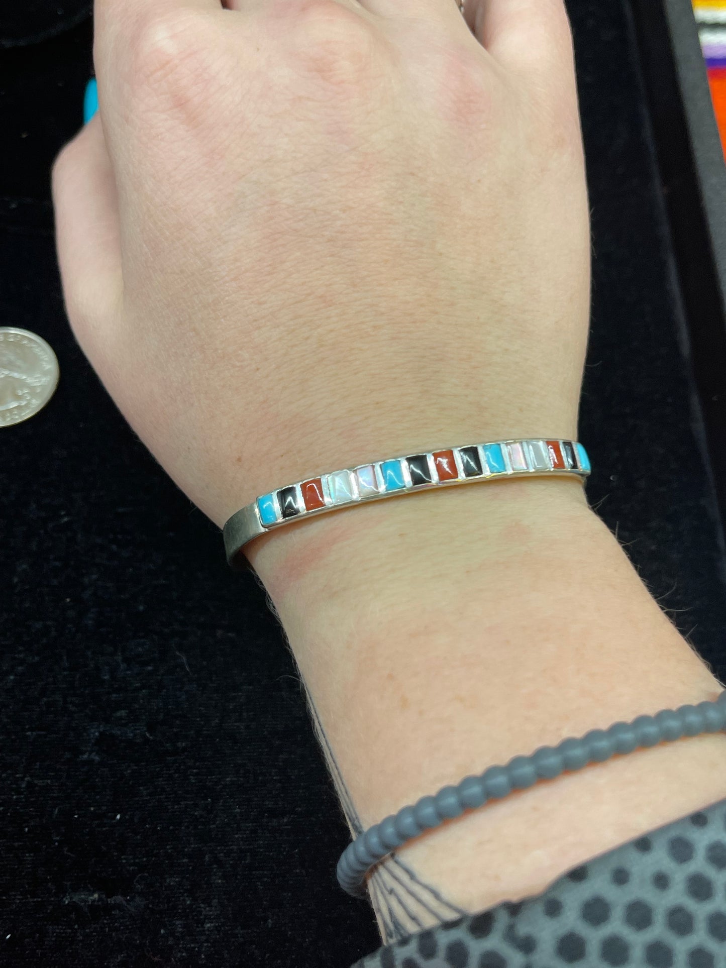 Multi Stone Inlay Bracelet